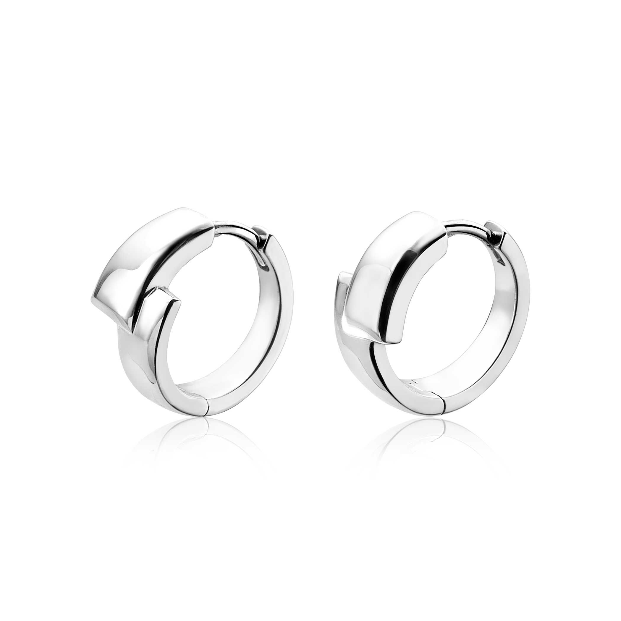 Mart Visser by ZINZI zilveren strakke oorsieraden glad 17 x 8mm MVO16