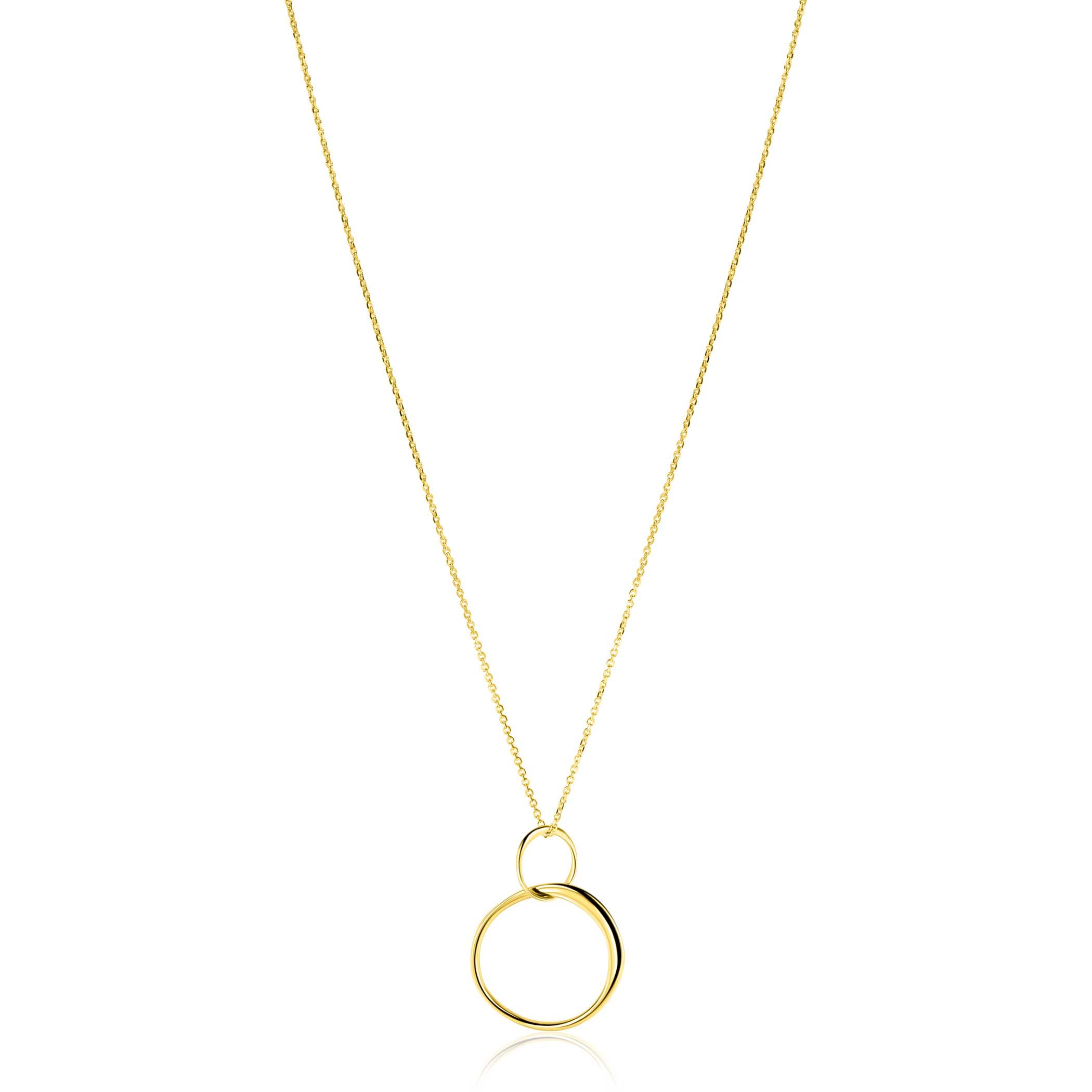 ZINZI Gold 14 karaat gouden collier met verbonden ronde vormen 42-45cm ZGC576
