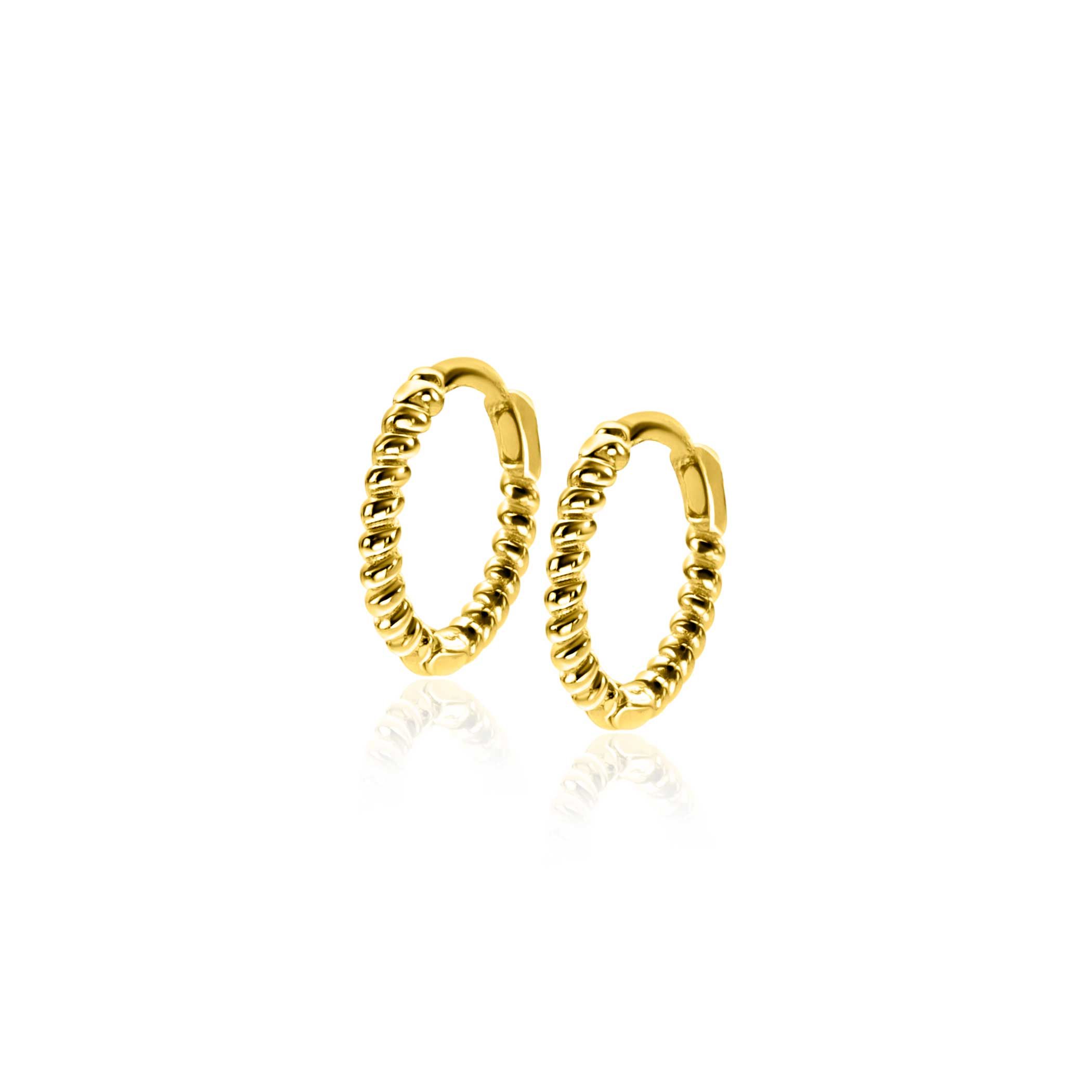 10mm ZINZI Gold 14 krt gouden oorringen, luxe klapsluiting 10x1,3mm ZGO468

