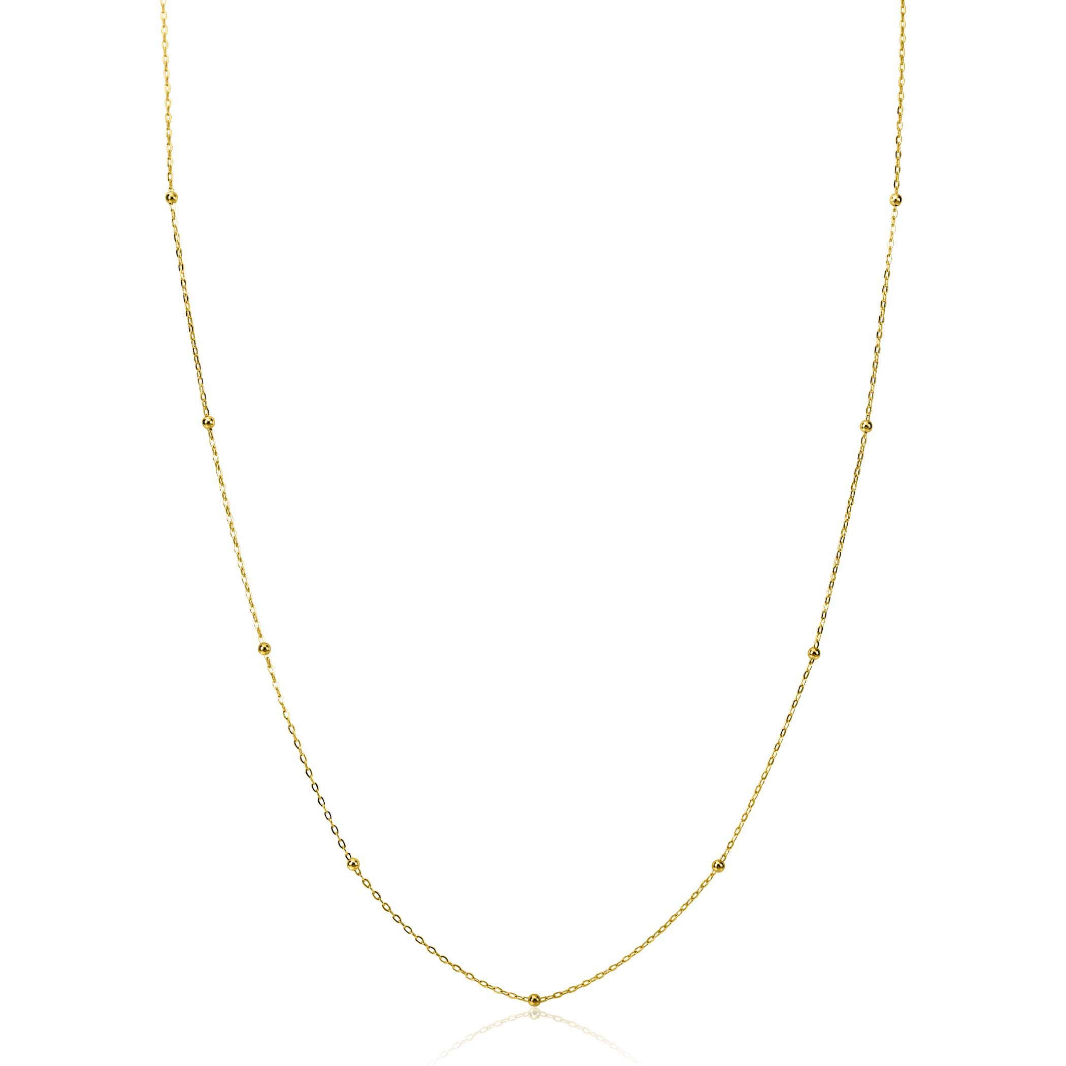 ZINZI Gold 14 krt gouden schakelkettinkje met bolletjes 1,5mm breed, lengte 42-45cm ZGC502

