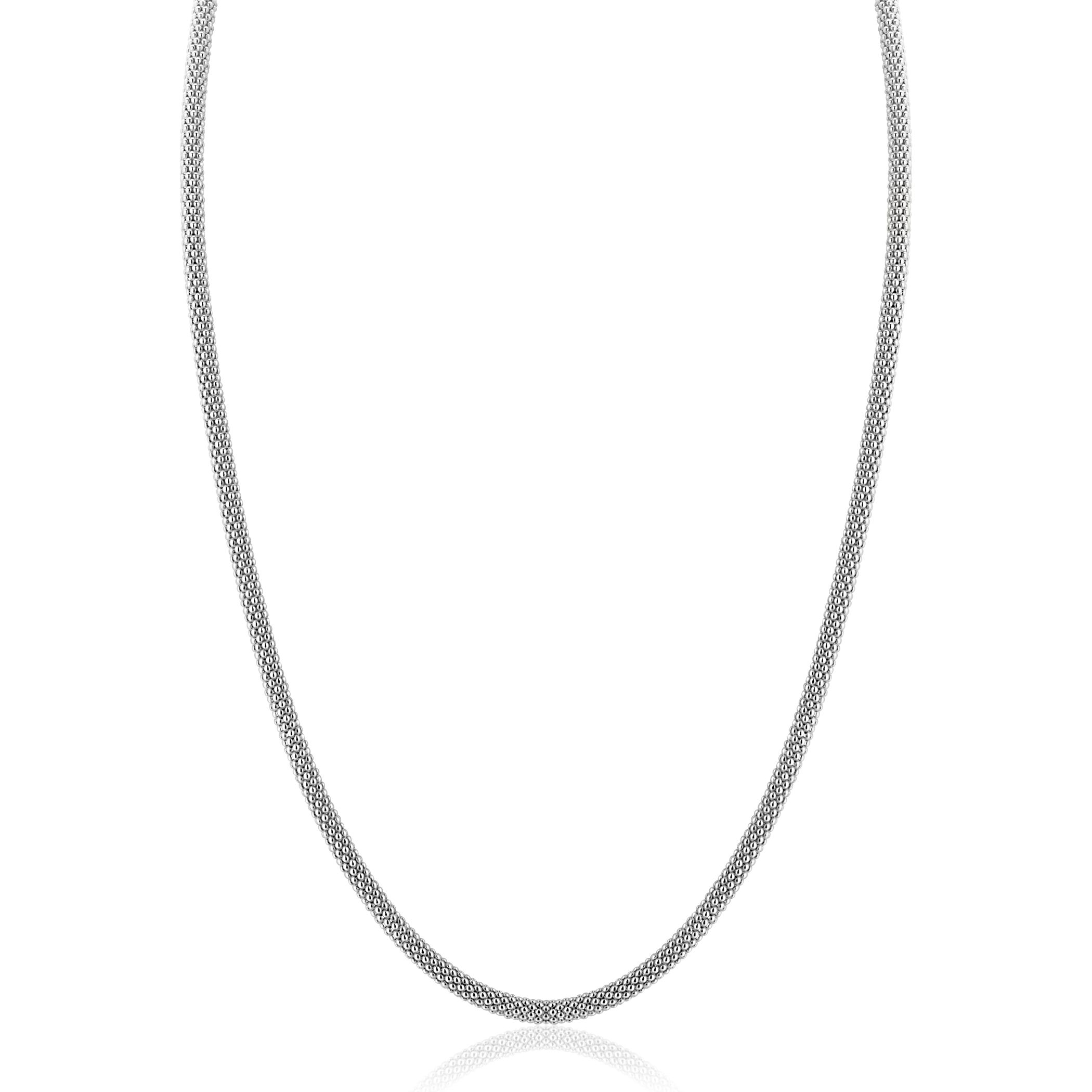 ZINZI zilveren popcorn ketting 3mm breed 42cm ZIC2765