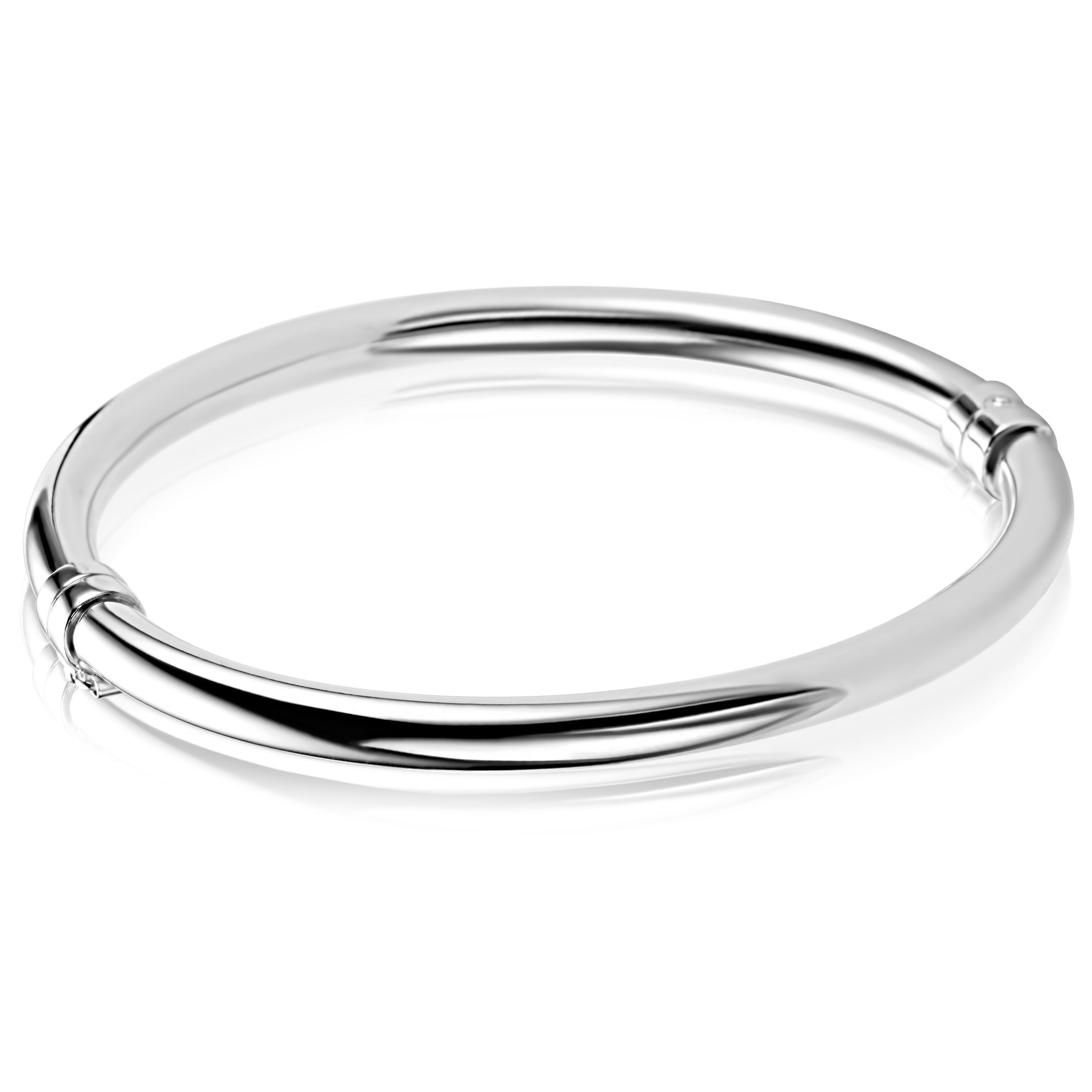 ZINZI zilveren bangle armband glad 5mm ronde buis en luxe scharniersluiting ZIA2754