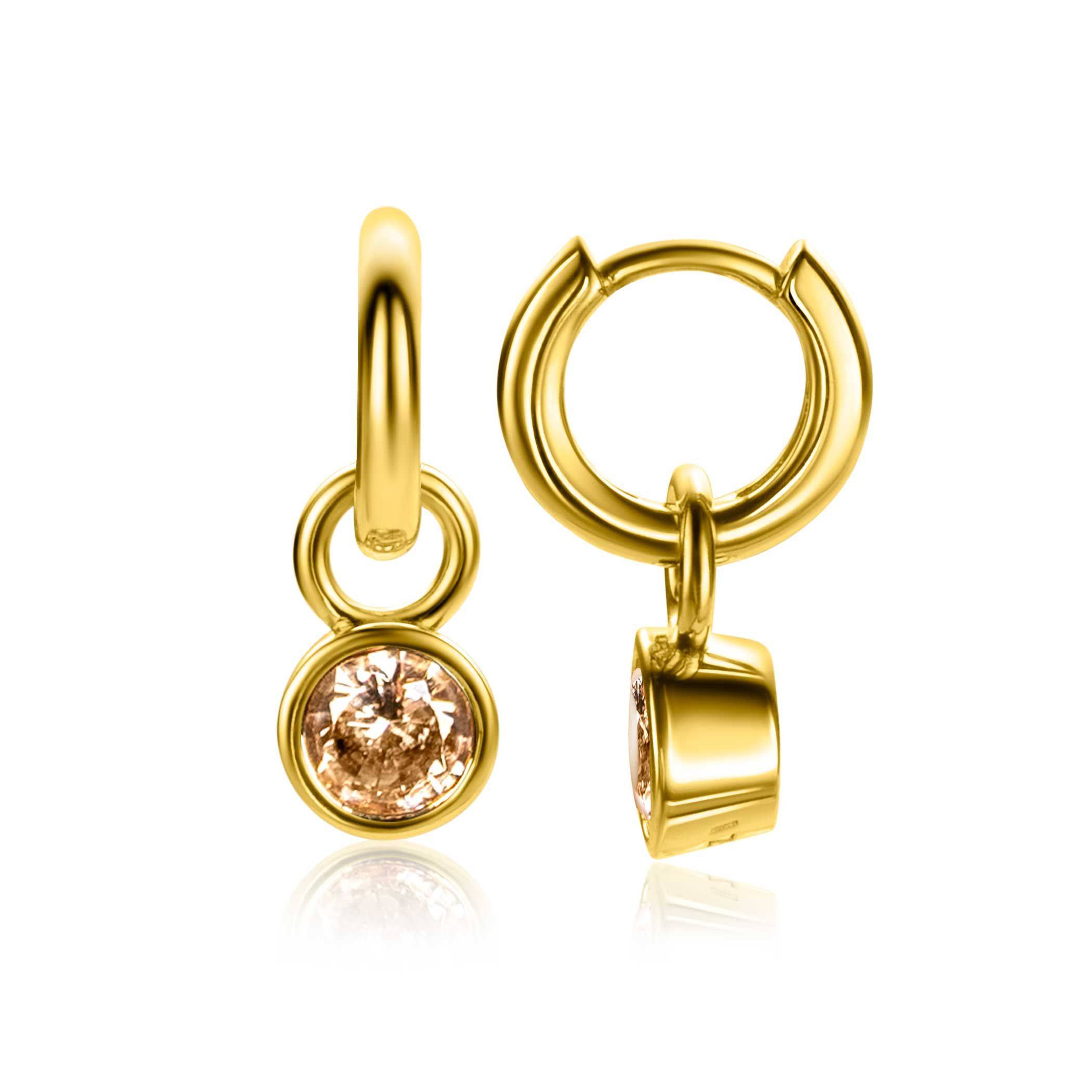 NOVEMBER oorbedels gold plated met geboortesteen geel citrien zirconia (excl. oorringen)
