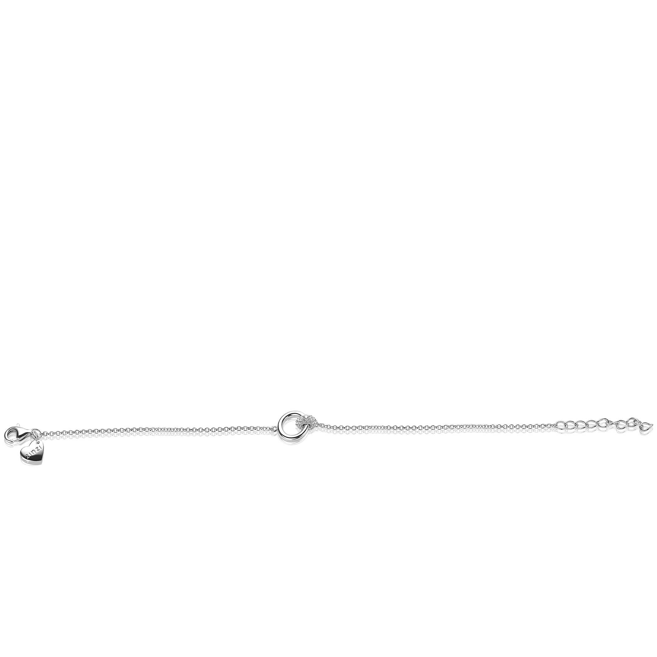 ZINZI zilveren armband rond wit ZIA1830