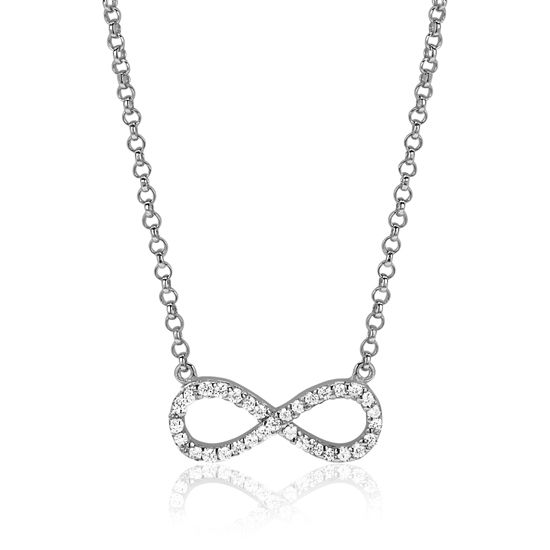 Zinzi zilveren ketting Infinity wit 42-45cm ZIC1065