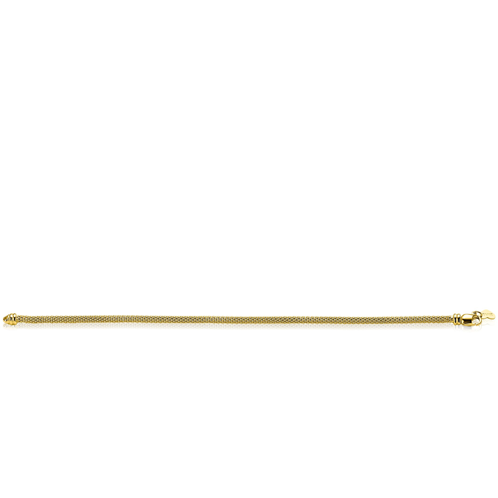 ZINZI gold plated zilveren popcorn armband 3mm breed 19cm ZIA2765G