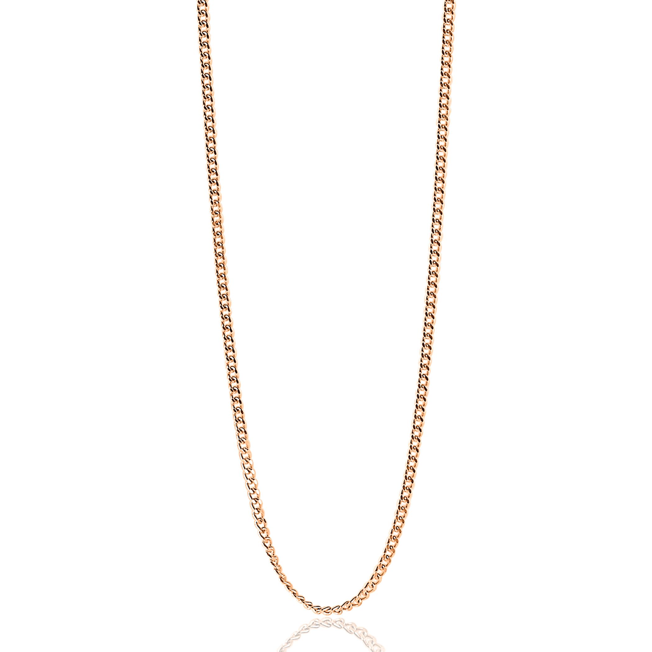 45cm ZINZI zilveren gourmet ketting rosé verguld ZILC-G45R