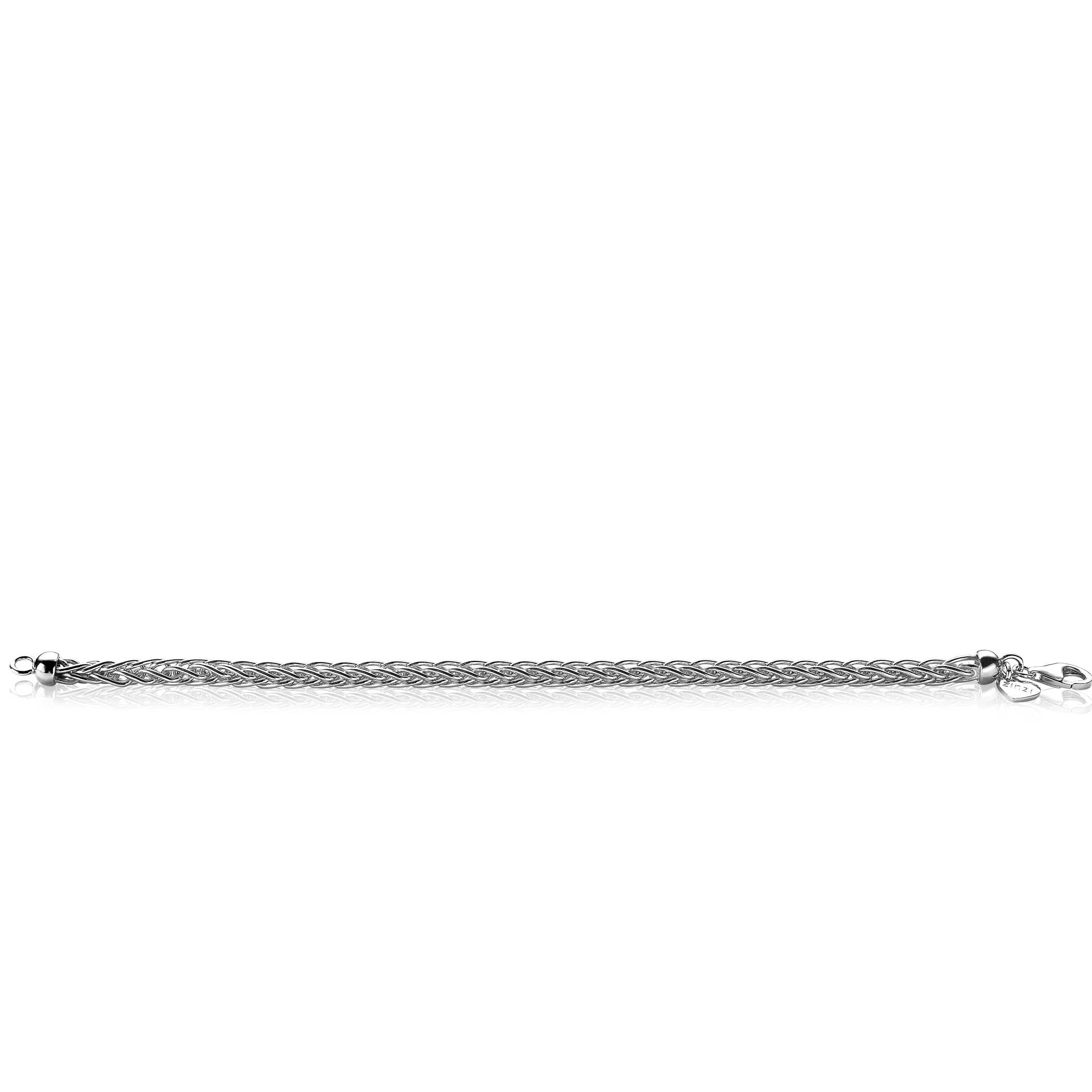 ZINZI zilveren armband vossenstaart 5mm breed 19cm ZIA2214