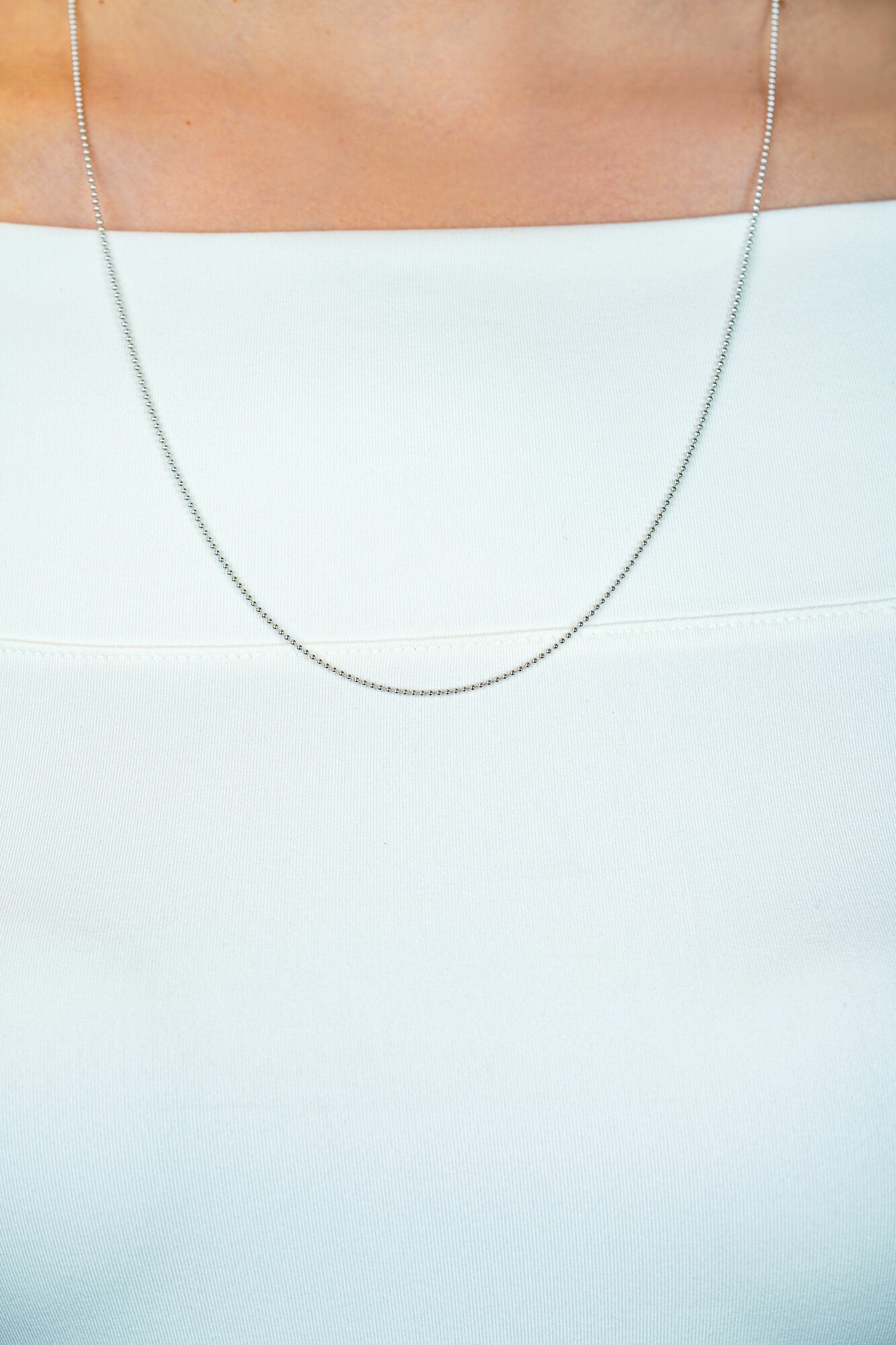 80cm ZINZI zilveren bolletjes ketting. 0,9mm breed ZILC-B80