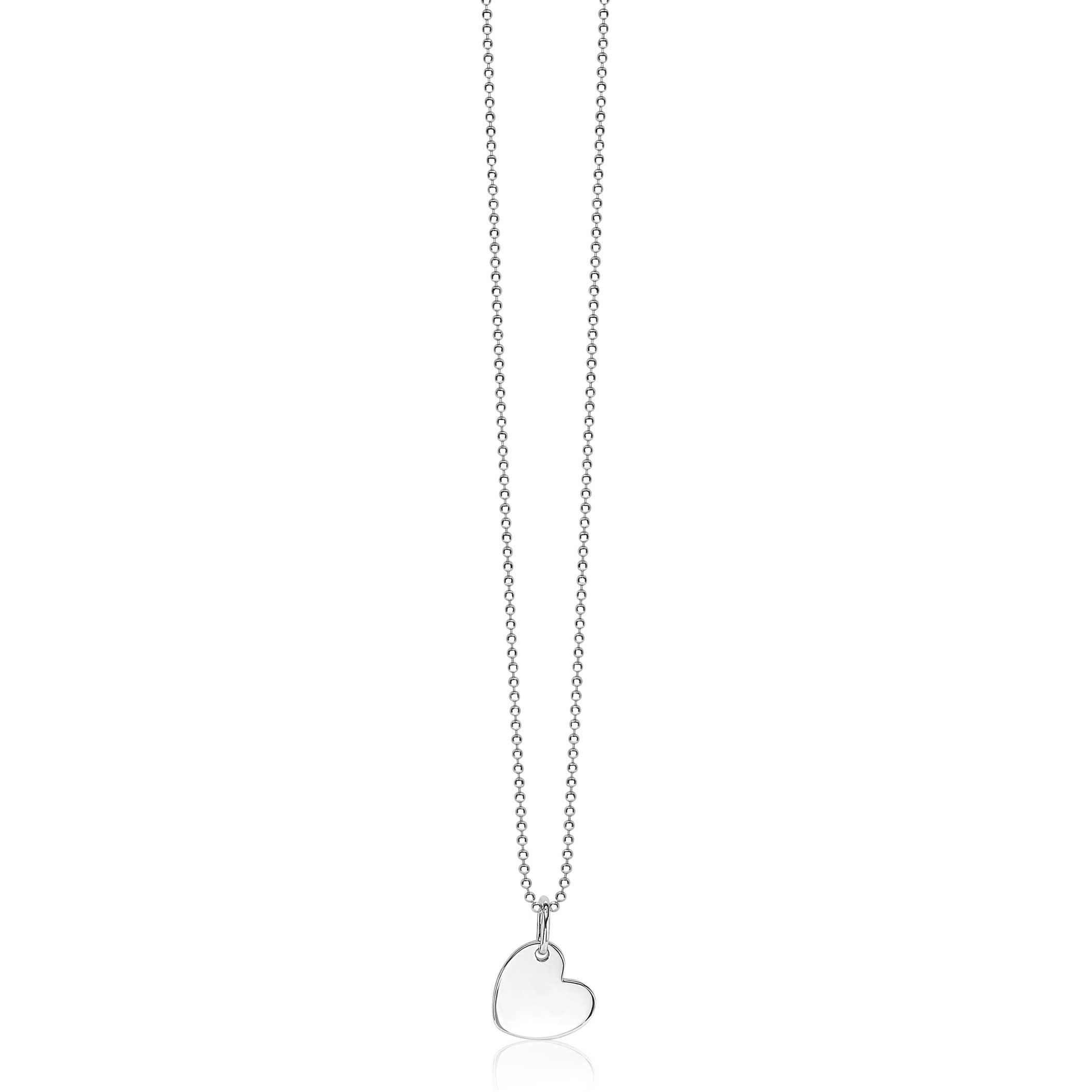 ZINZI zilveren hanger glad hartje 12mm ZIH1826 (zonder collier)