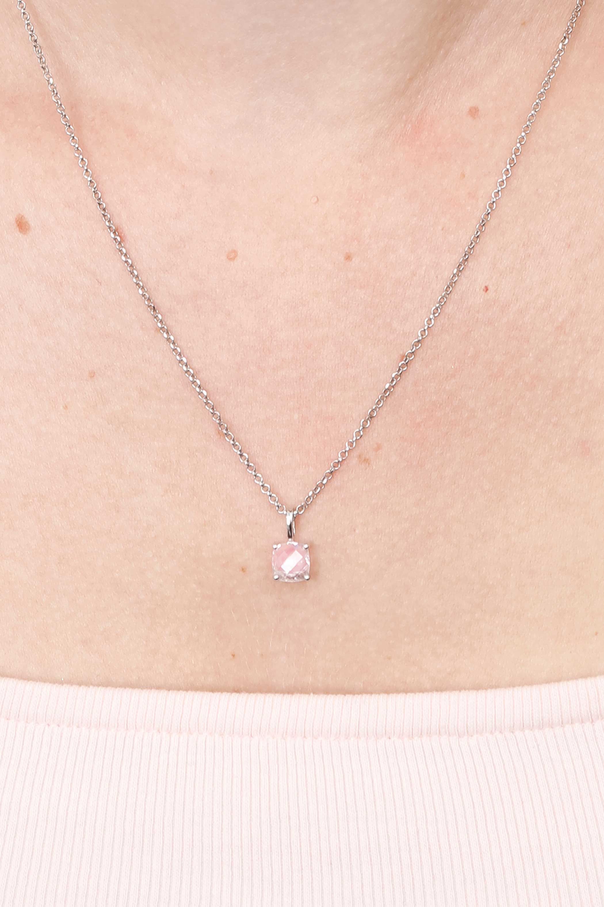 ZINZI zilveren hanger vierkant wit ZIH2073 (zonder collier)