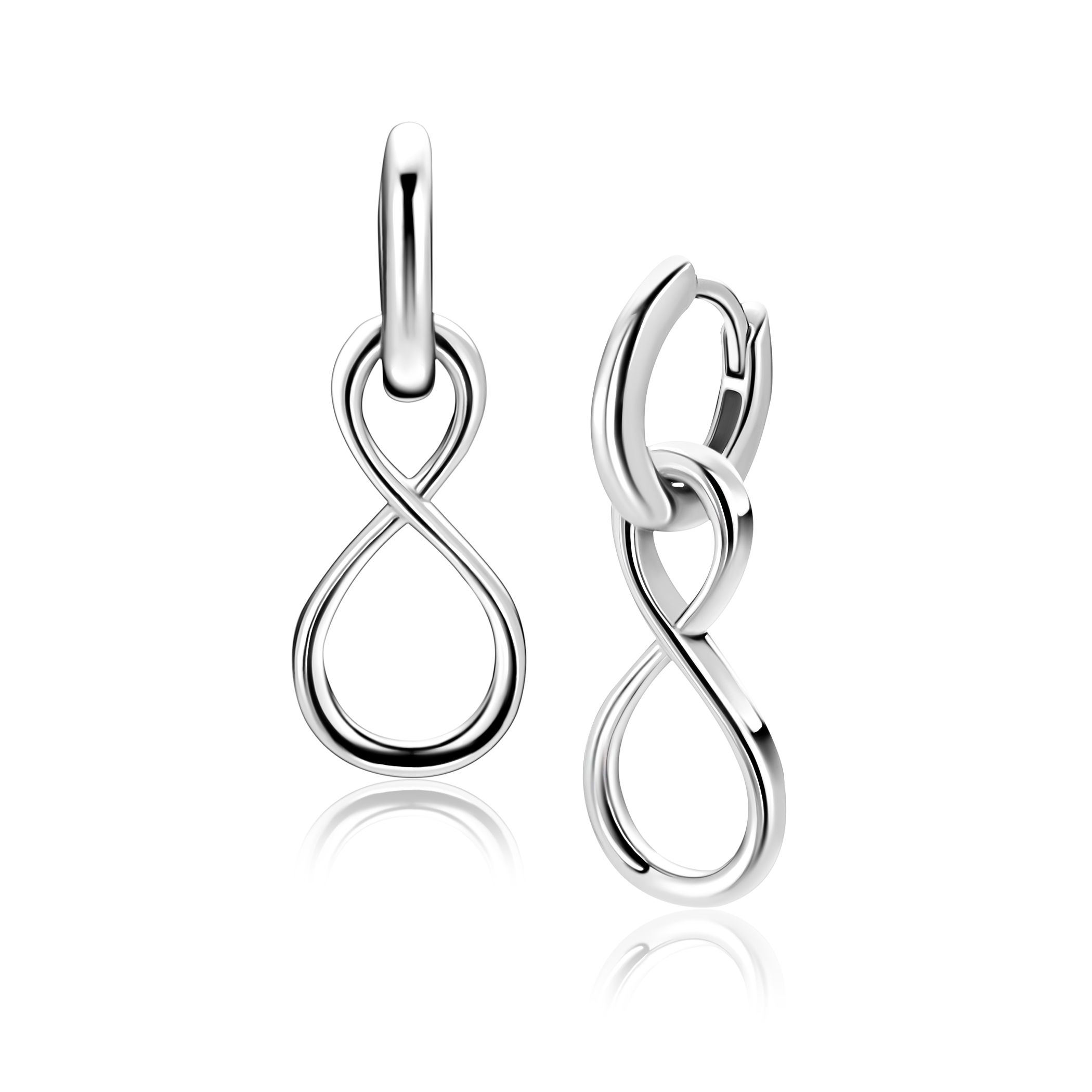 20mm ZINZI zilveren oorbedels infinity ZICH2717 (zonder oorringen)