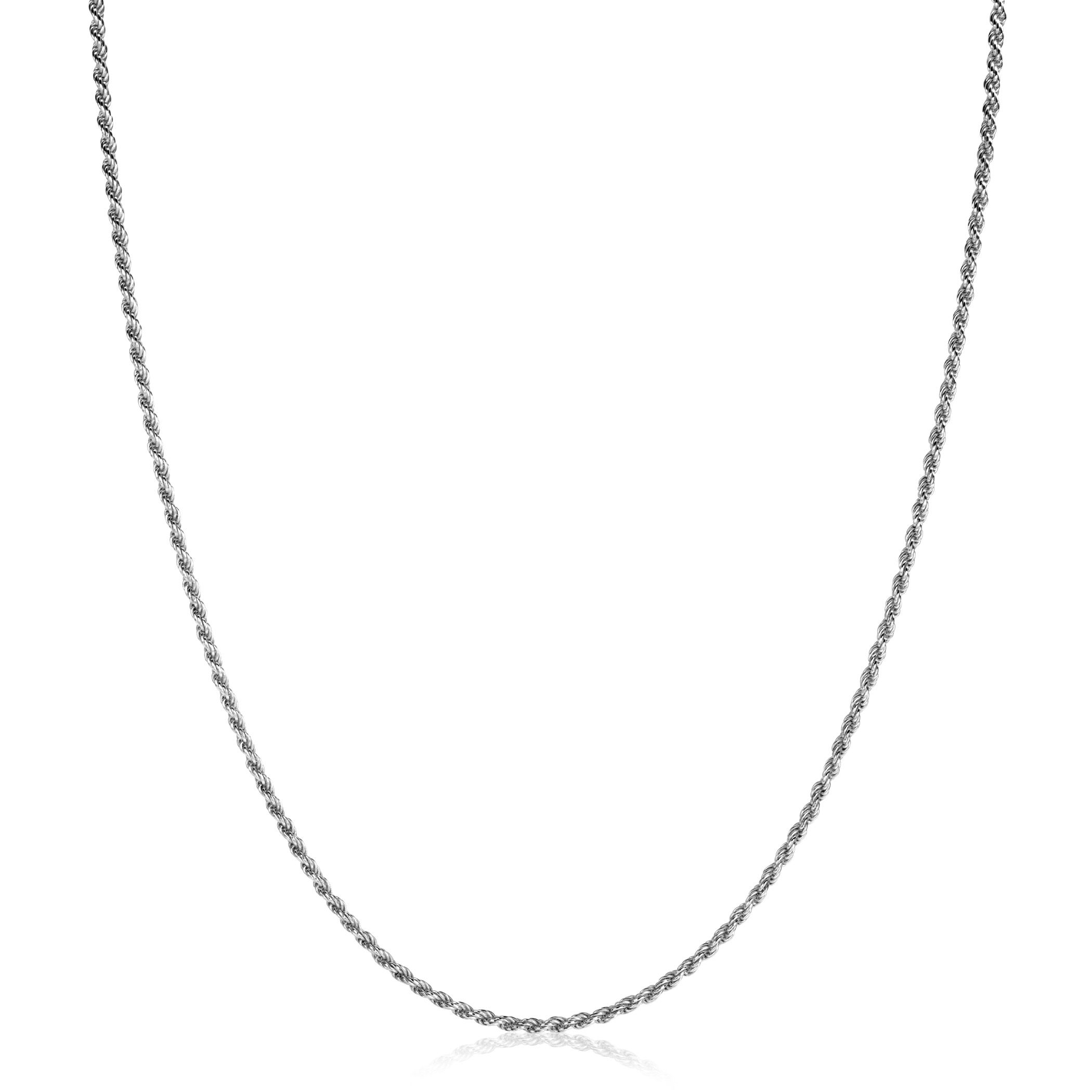 90cm ZINZI zilveren koord ketting ZILC-K90