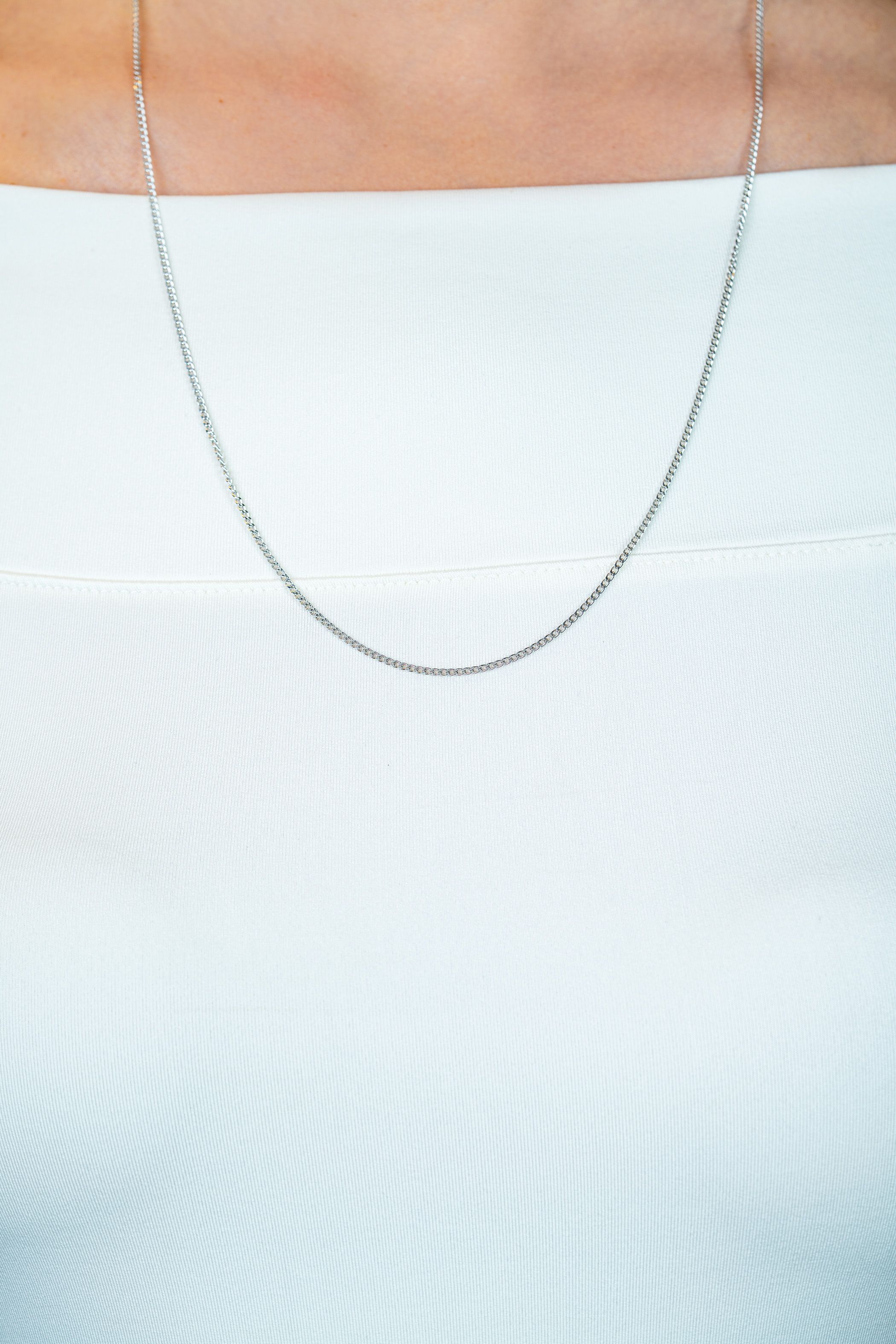 60cm ZINZI zilveren gourmet ketting. ZILC-G60
