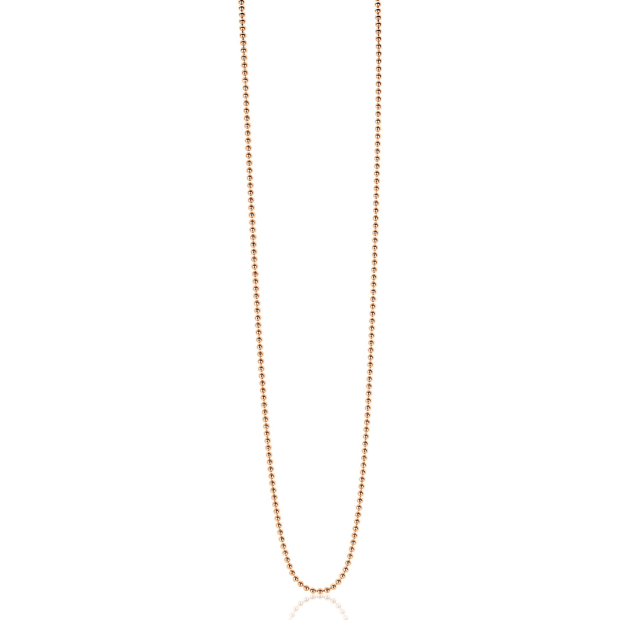 90cm ZINZI zilveren bolletjes ketting rosé verguld ZILC-B90R