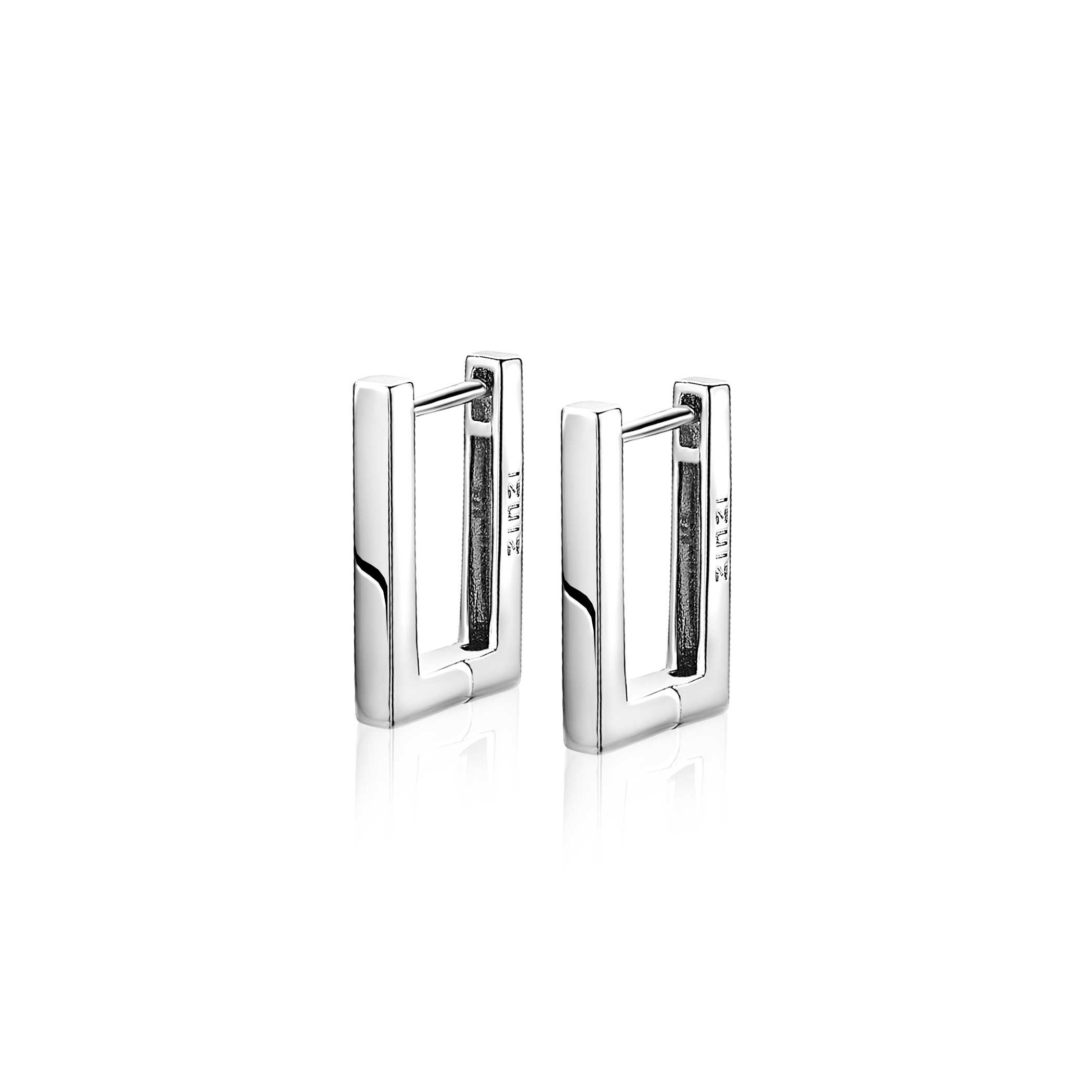 ZINZI zilveren oorringen rechthoek vierkante buis 18x3mm ZIO1772