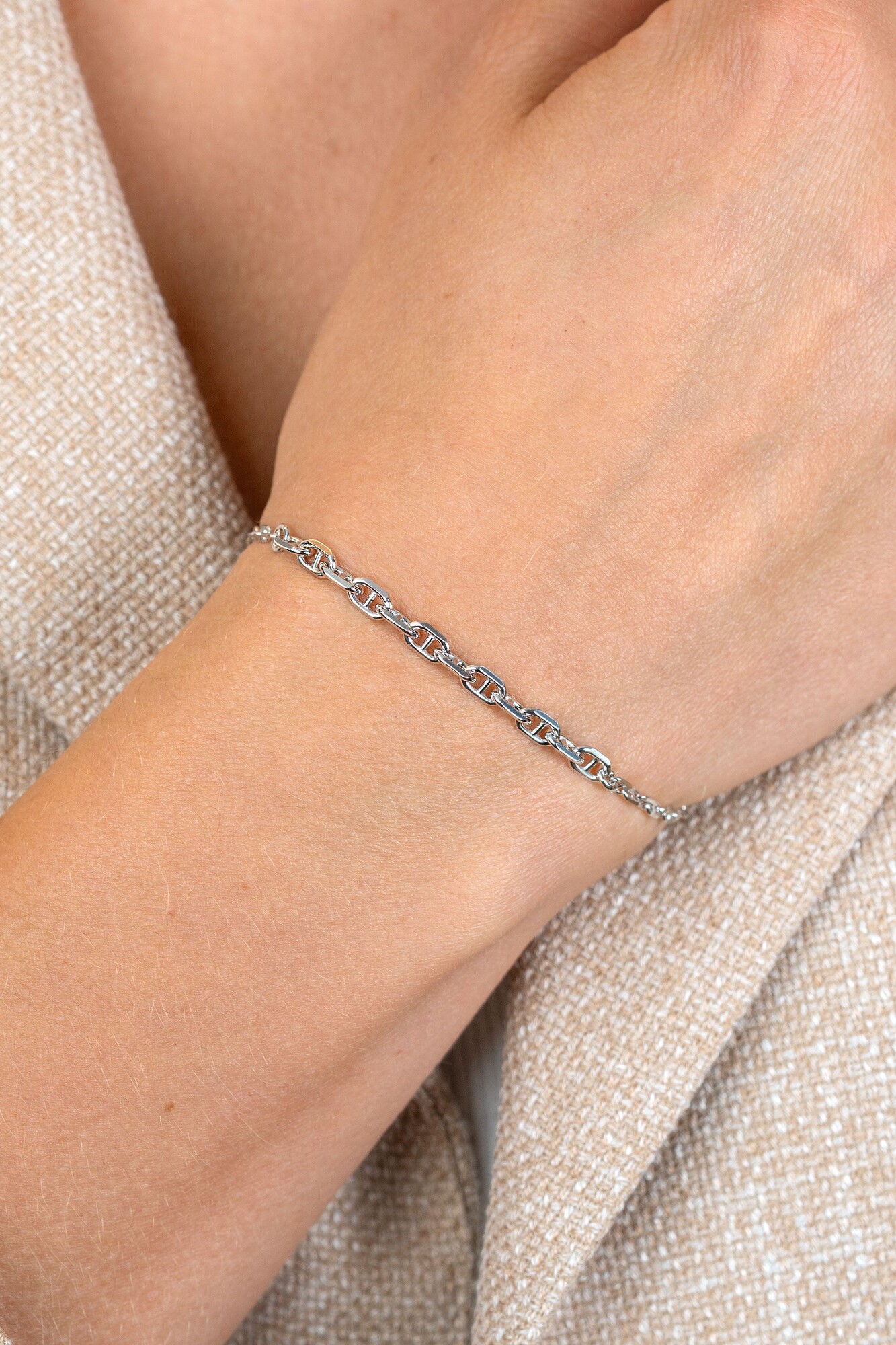 ZINZI zilveren armband met aflopende marine-schakels (3,8mm breed) 17–20cm ZIA2762