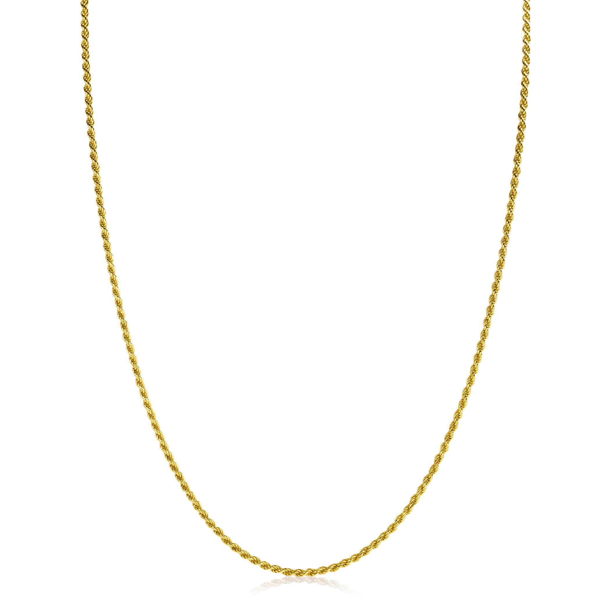 60cm ZINZI gold plated zilveren koord ketting ZILC-K60G