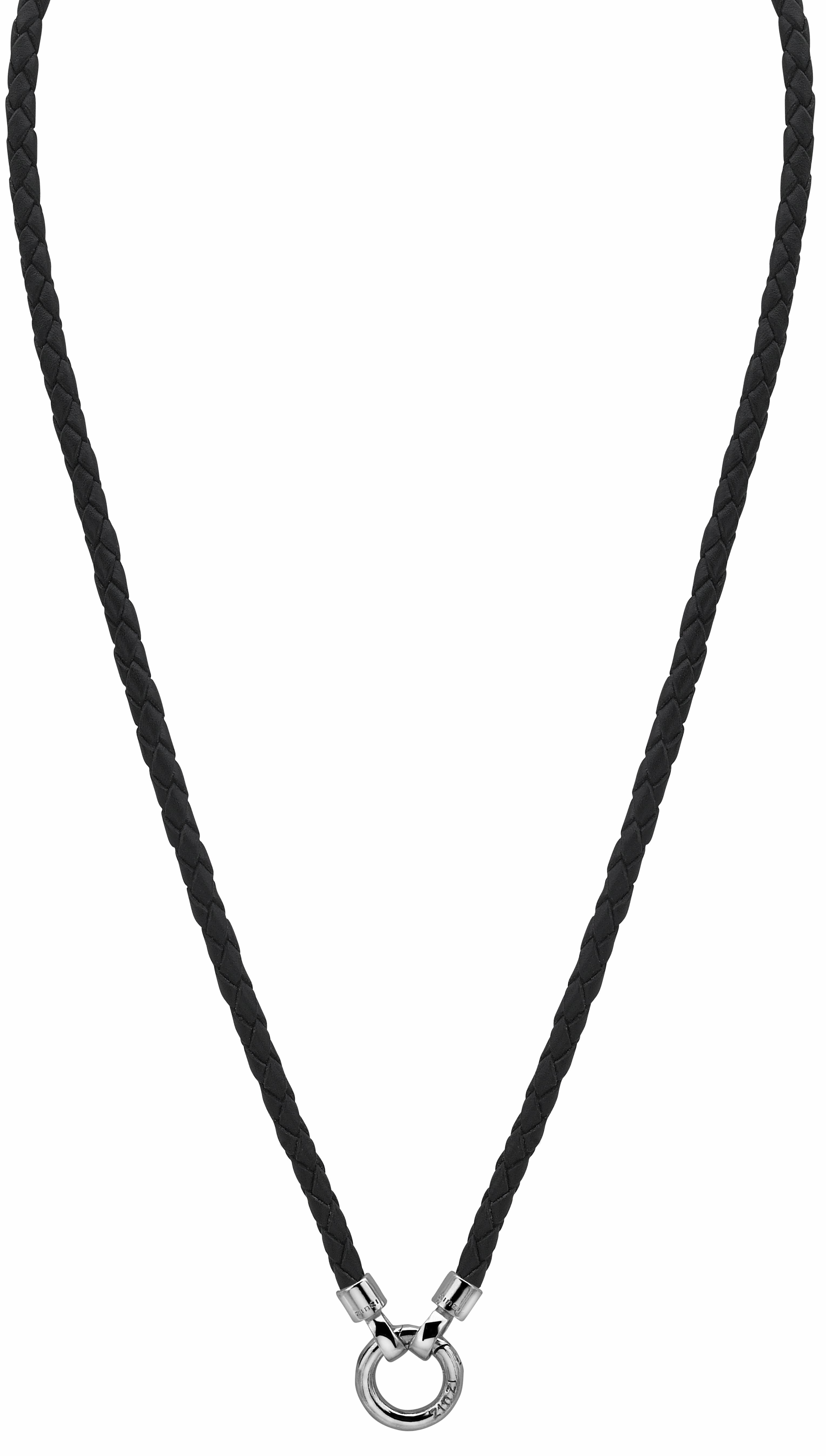 ZINZI lerencollier met slot zwart