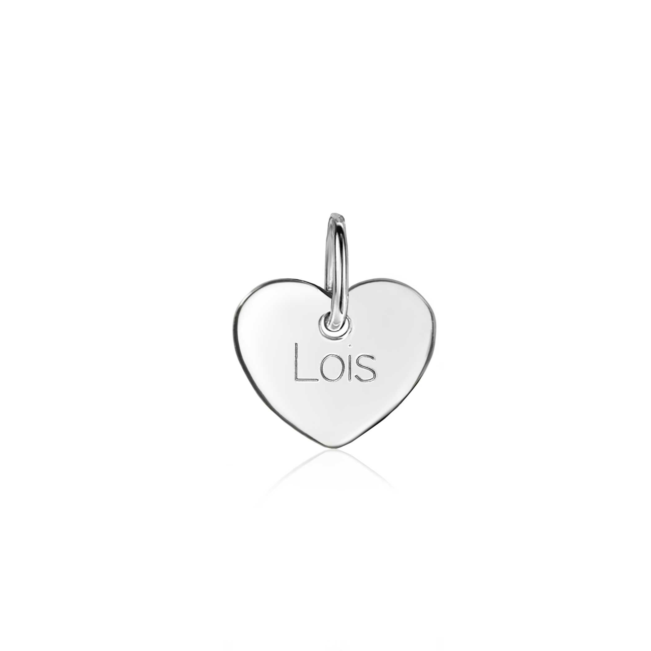 12mm ZINZI zilveren hanger glad hart voor gravure ZIH2346-12 (zonder collier)
