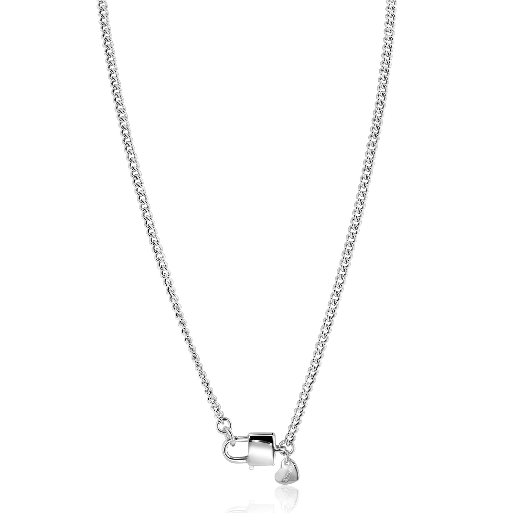 ZINZI zilveren gourmet ketting 3,8mm breed met trendy glimmend slotje als sluiting 43cm ZIC2411