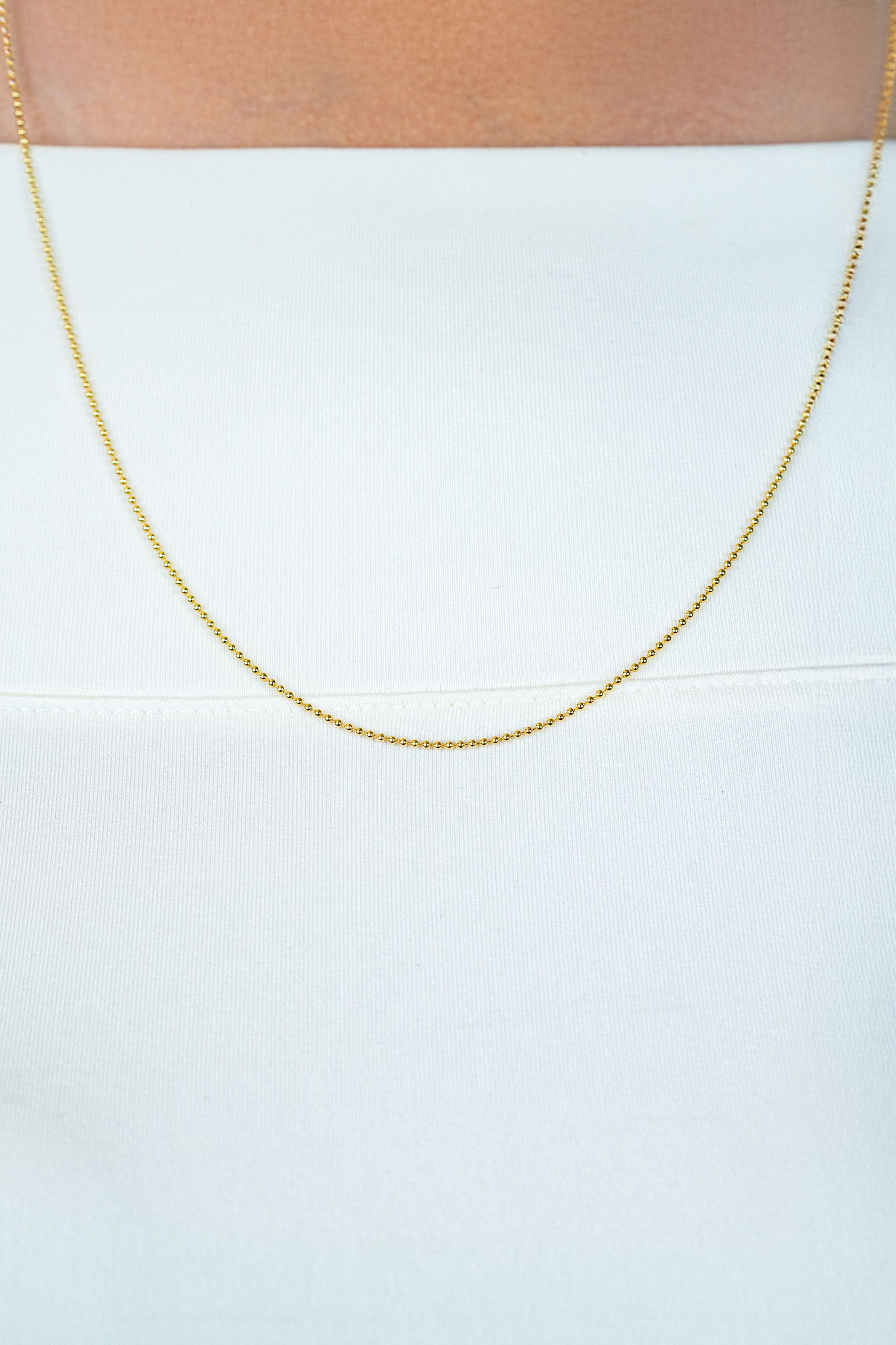 70cm ZINZI zilveren bolletjes ketting gold plated. 0,9mm breed ZILC-B70G
