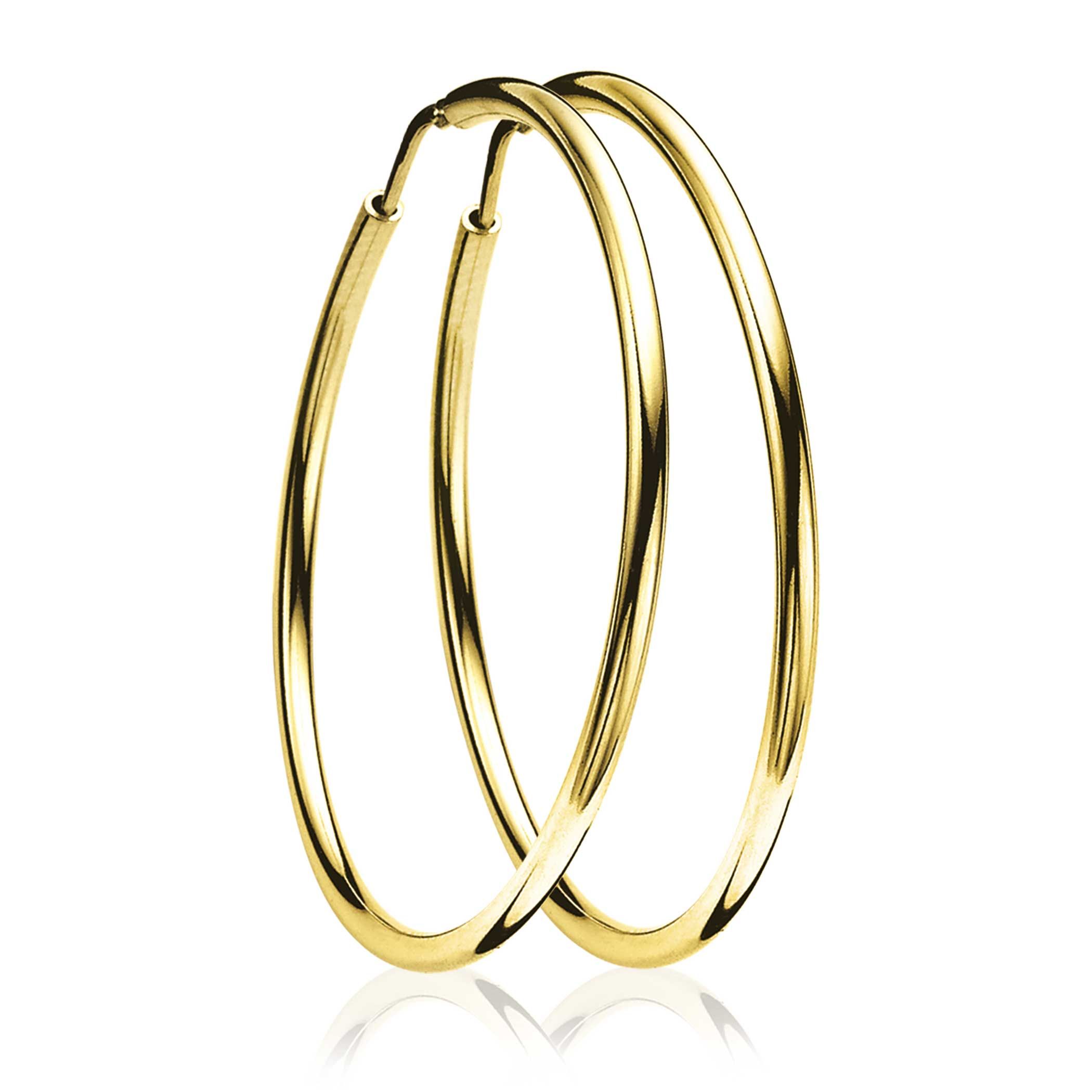 ZINZI zilveren oorringen geel verguld 45x2mm ZIO436G