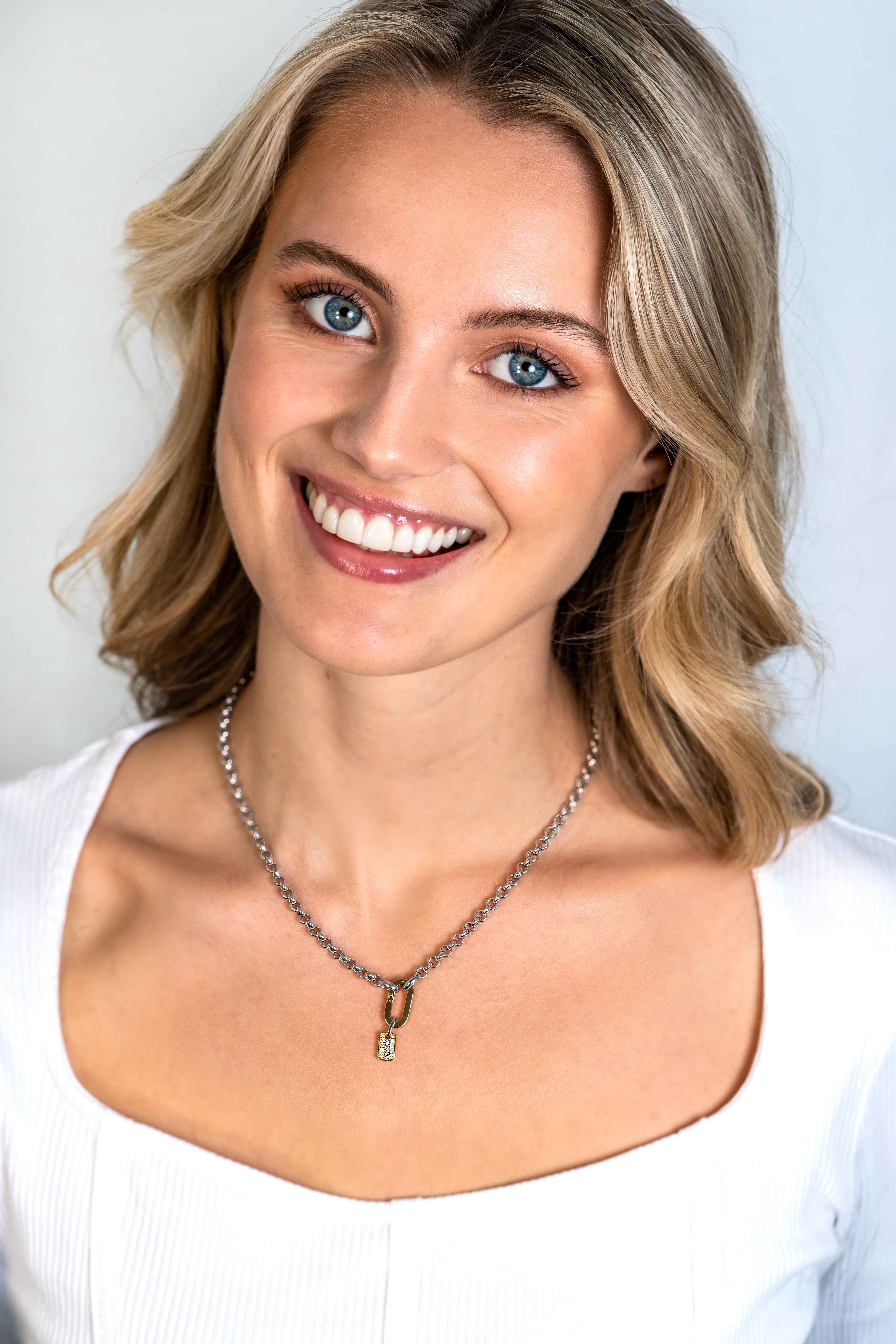 ZINZI zilveren jasseron ketting 42cm met ovale sluitring ZIC2377