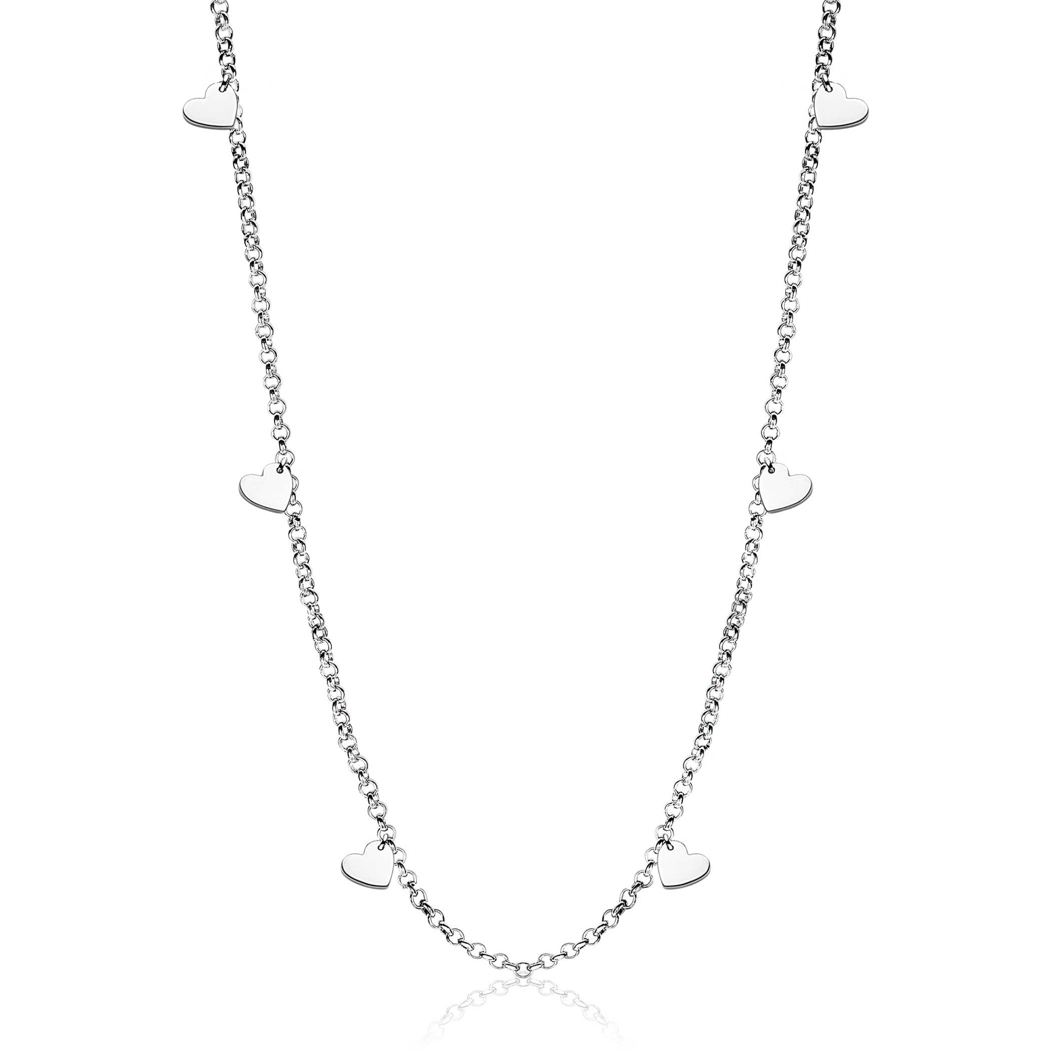 ZINZI zilveren fantasie ketting hart 40-45cm ZIC1677