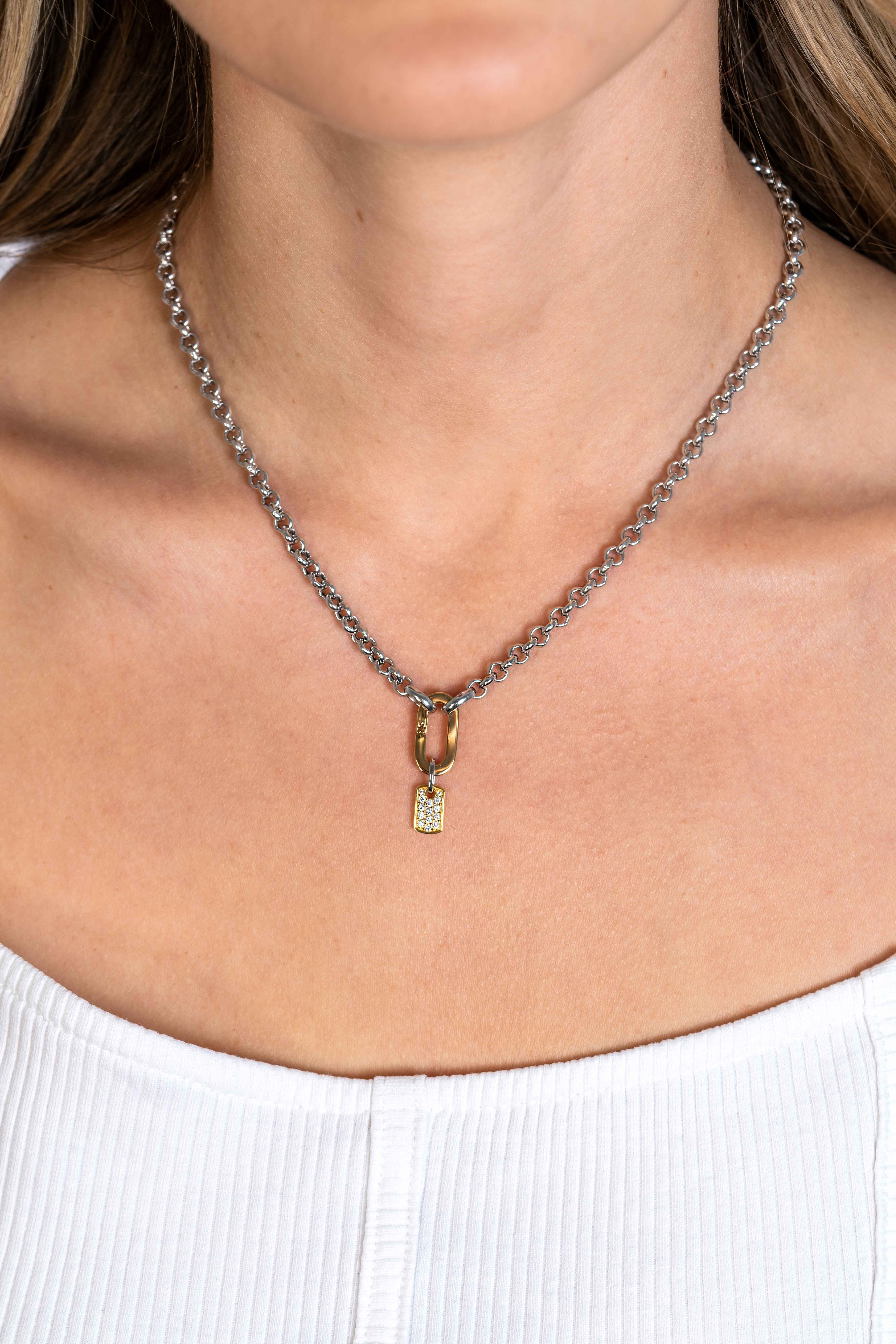 ZINZI zilveren jasseron ketting 42cm met ovale sluitring ZIC2377