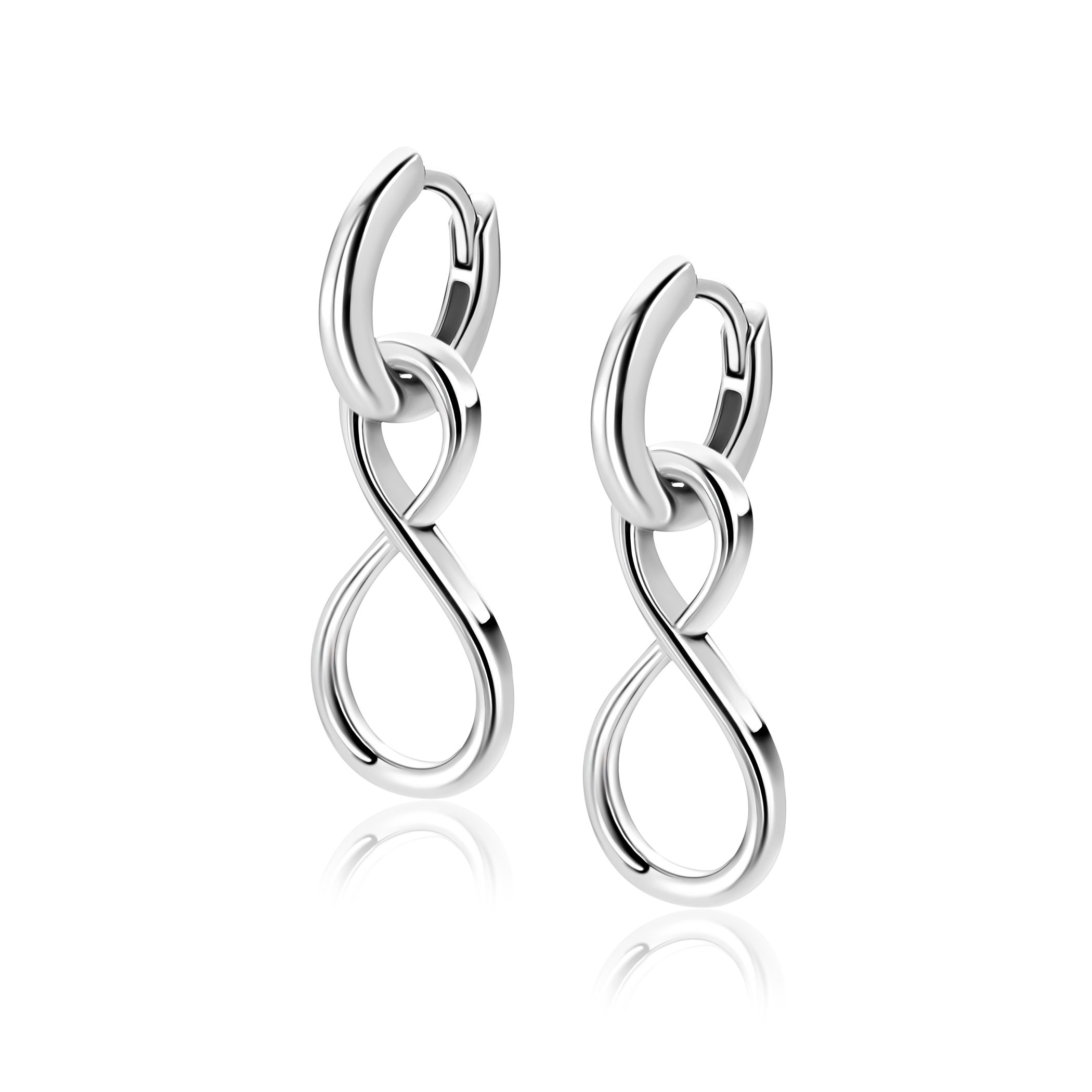 20mm ZINZI zilveren oorbedels infinity ZICH2717 (zonder oorringen)