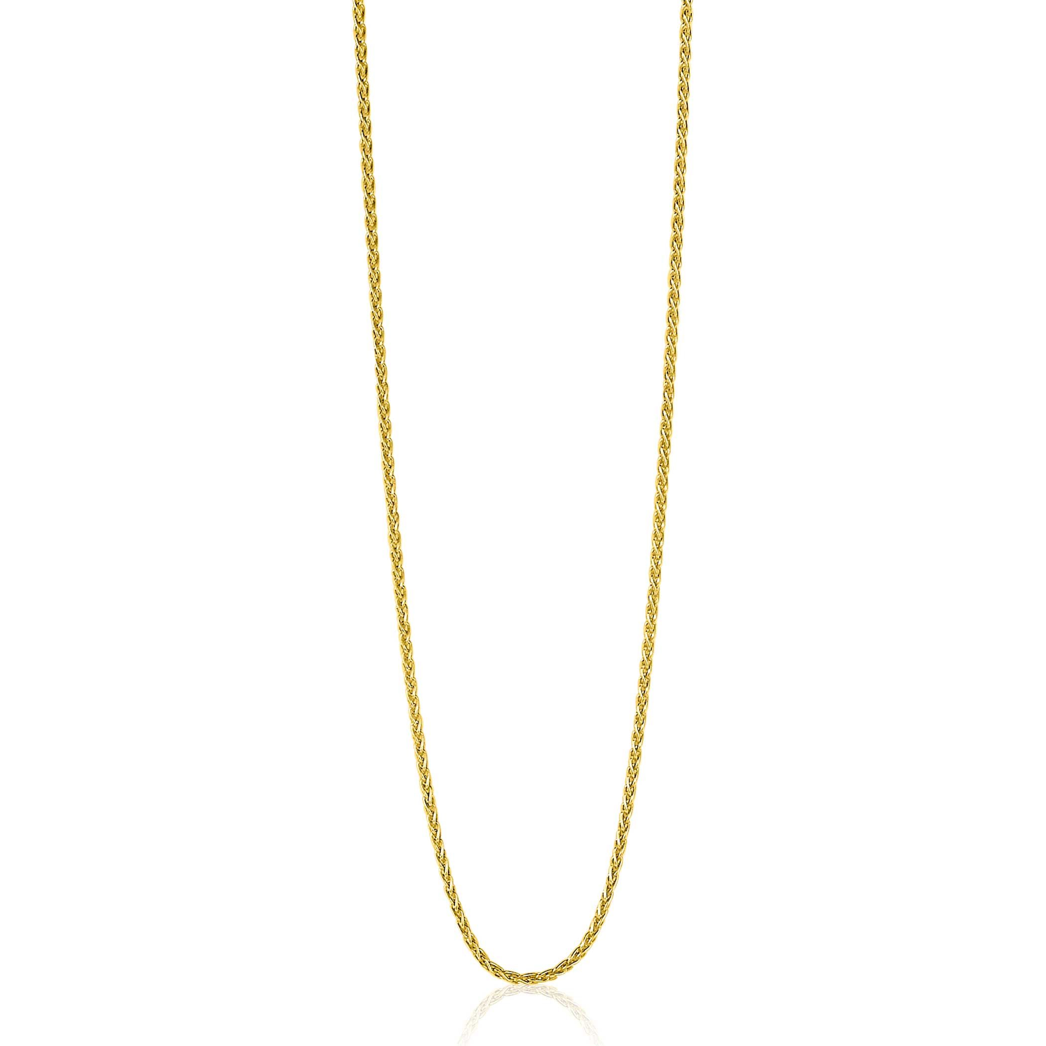 80 cm ZINZI zilveren palmier ketting geel verguld ZILC-P80G