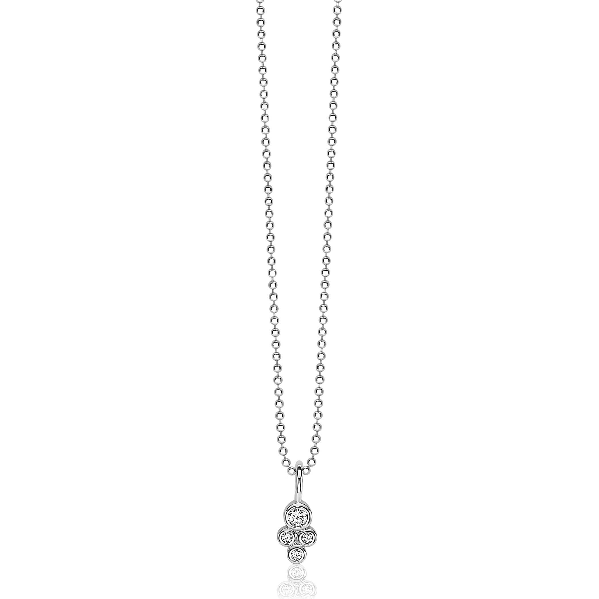 ZINZI zilveren hanger rond wit ZIH1829 (zonder collier)