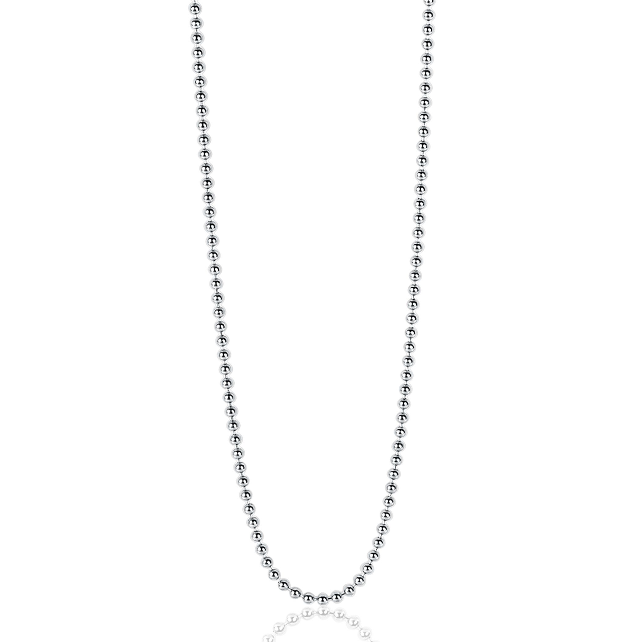 70cm ZINZI zilveren bolletjes ketting, 0,9mm breed. ZILC-B70