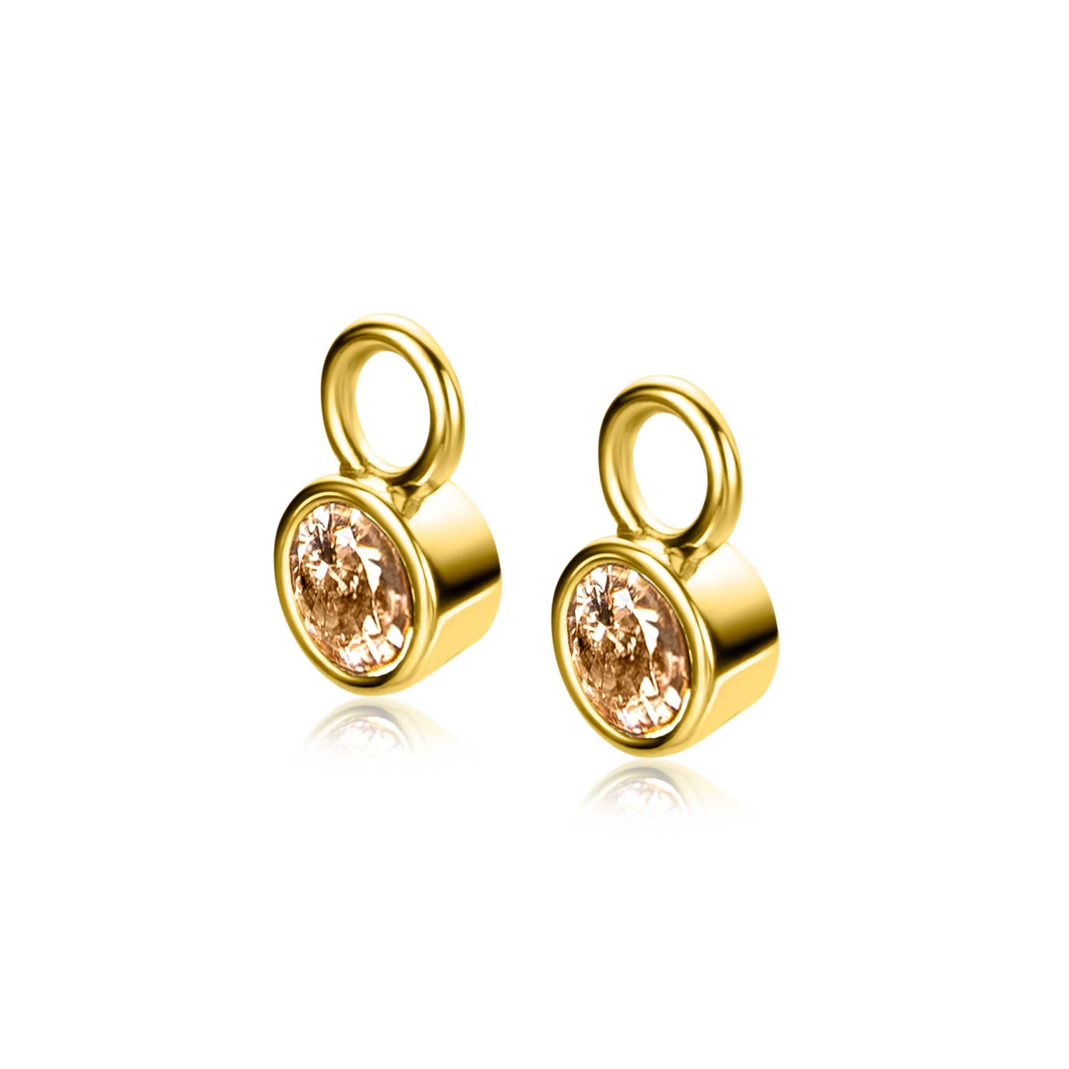 NOVEMBER oorbedels gold plated met geboortesteen geel citrien zirconia (excl. oorringen)
