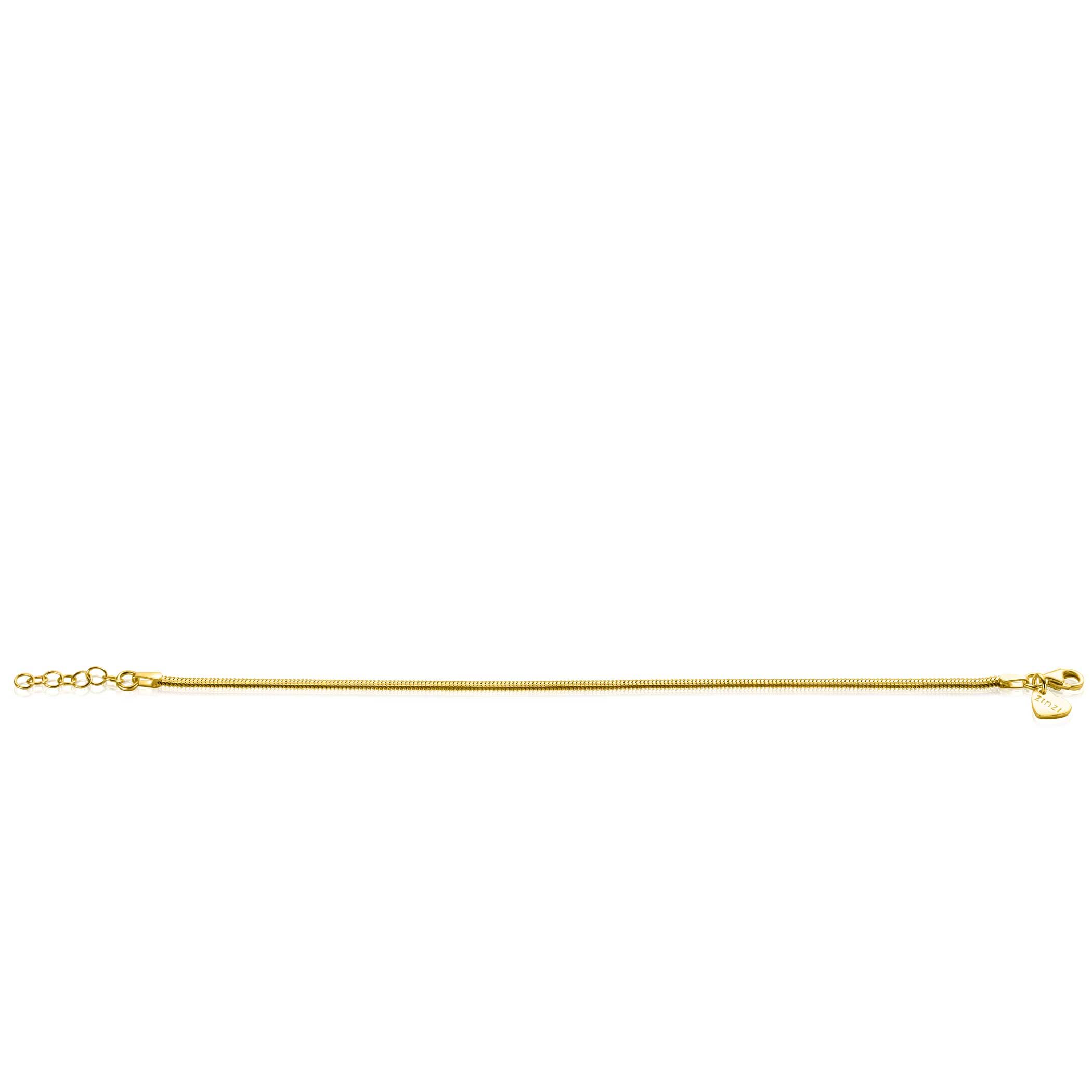 ZINZI gold plated zilveren platte slangen-armband 2,5mm breed ZIA2401G