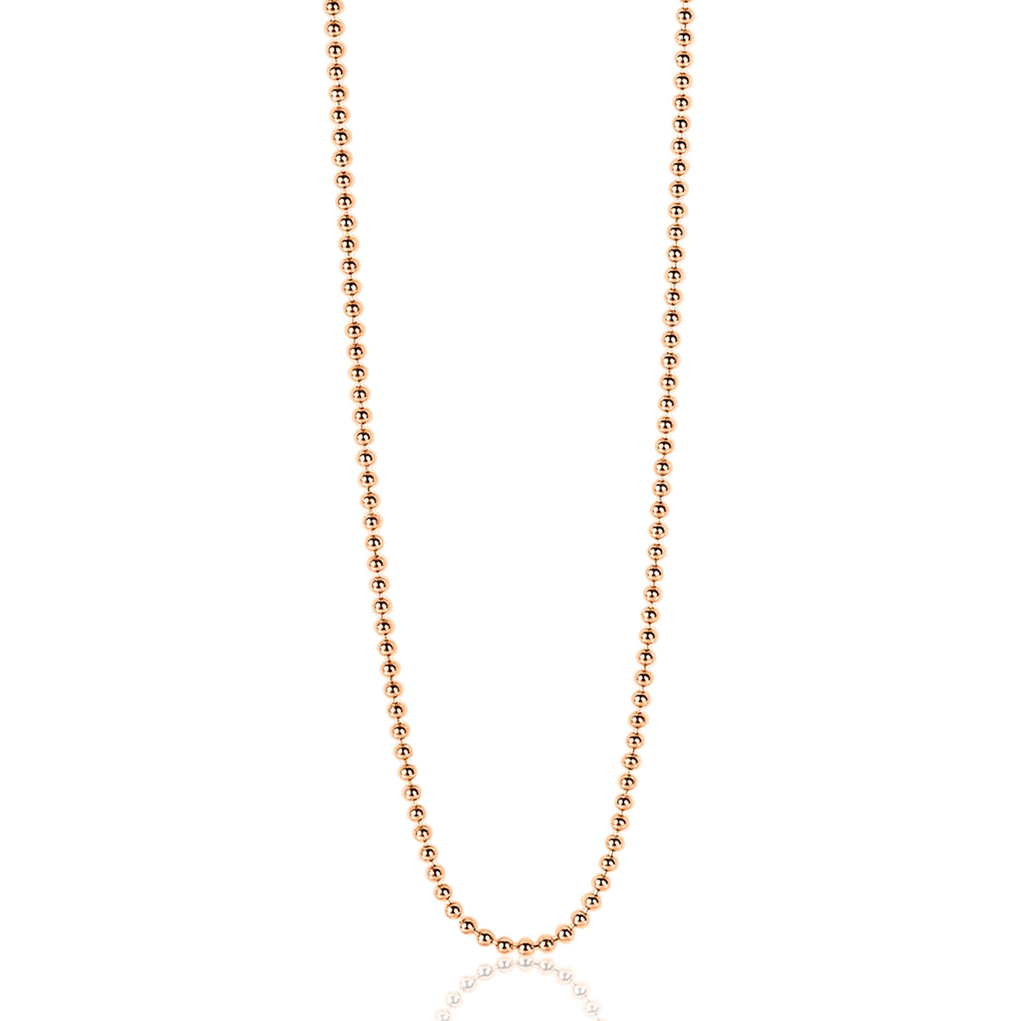 90cm ZINZI zilveren bolletjes ketting rosé verguld ZILC-B90R