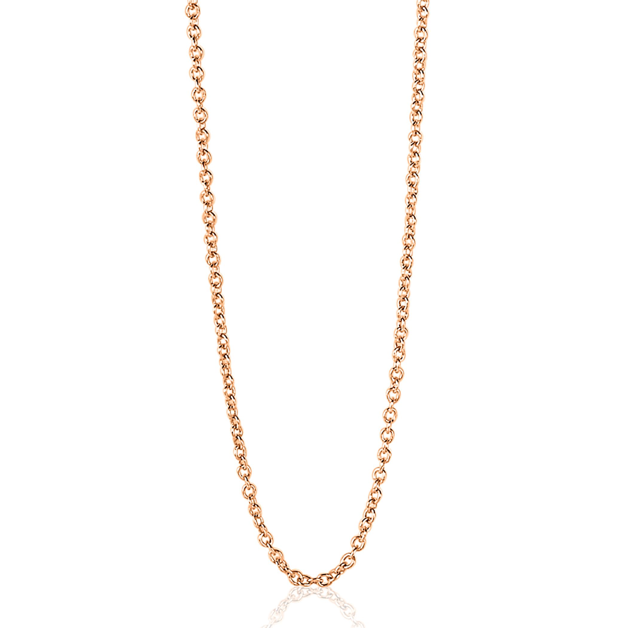 60cm ZINZI zilveren anker ketting rosé verguld ZILC-A60R