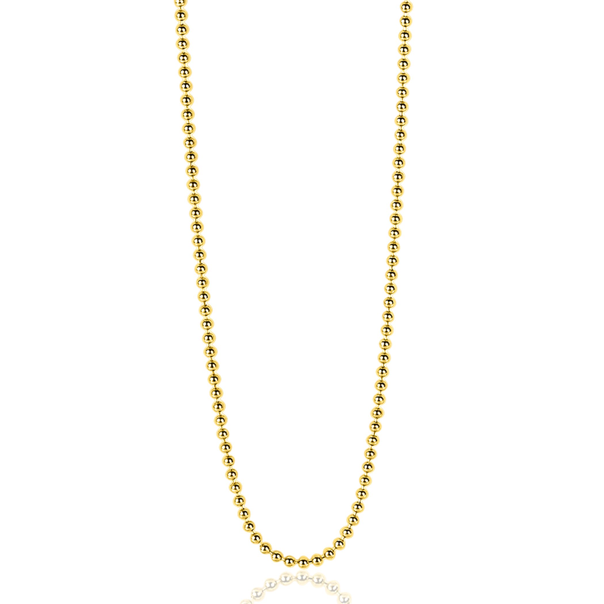 45cm ZINZI zilveren bolletjes ketting geel verguld ZILC-B45G