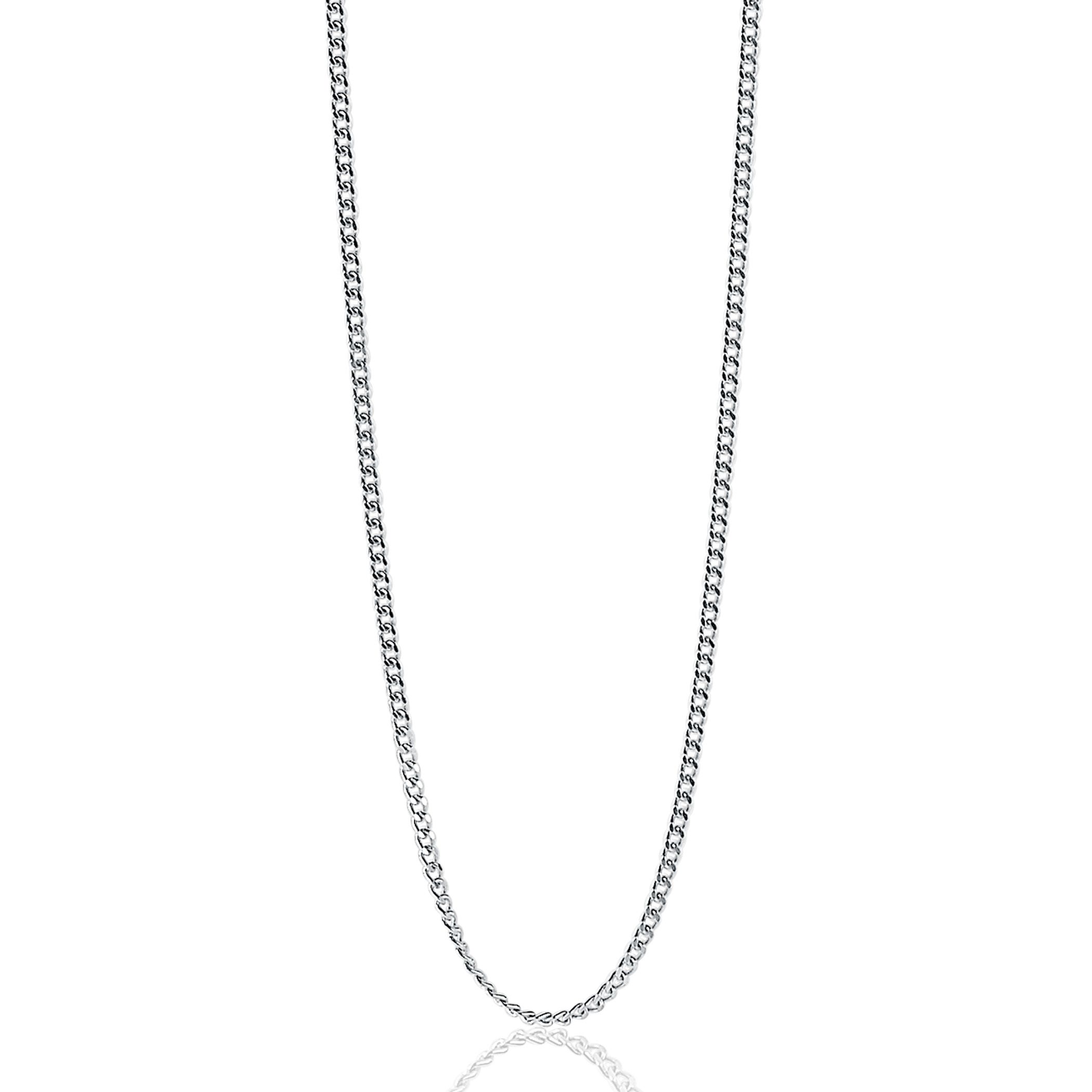 70cm ZINZI zilveren gourmet ketting. ZILC-G70