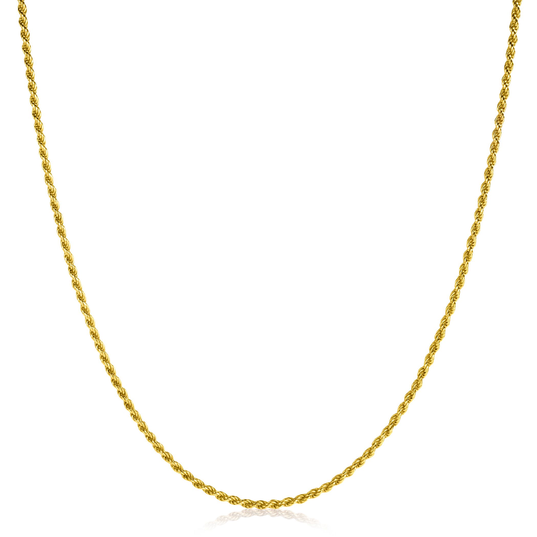 60cm ZINZI gold plated zilveren koord ketting ZILC-K60G