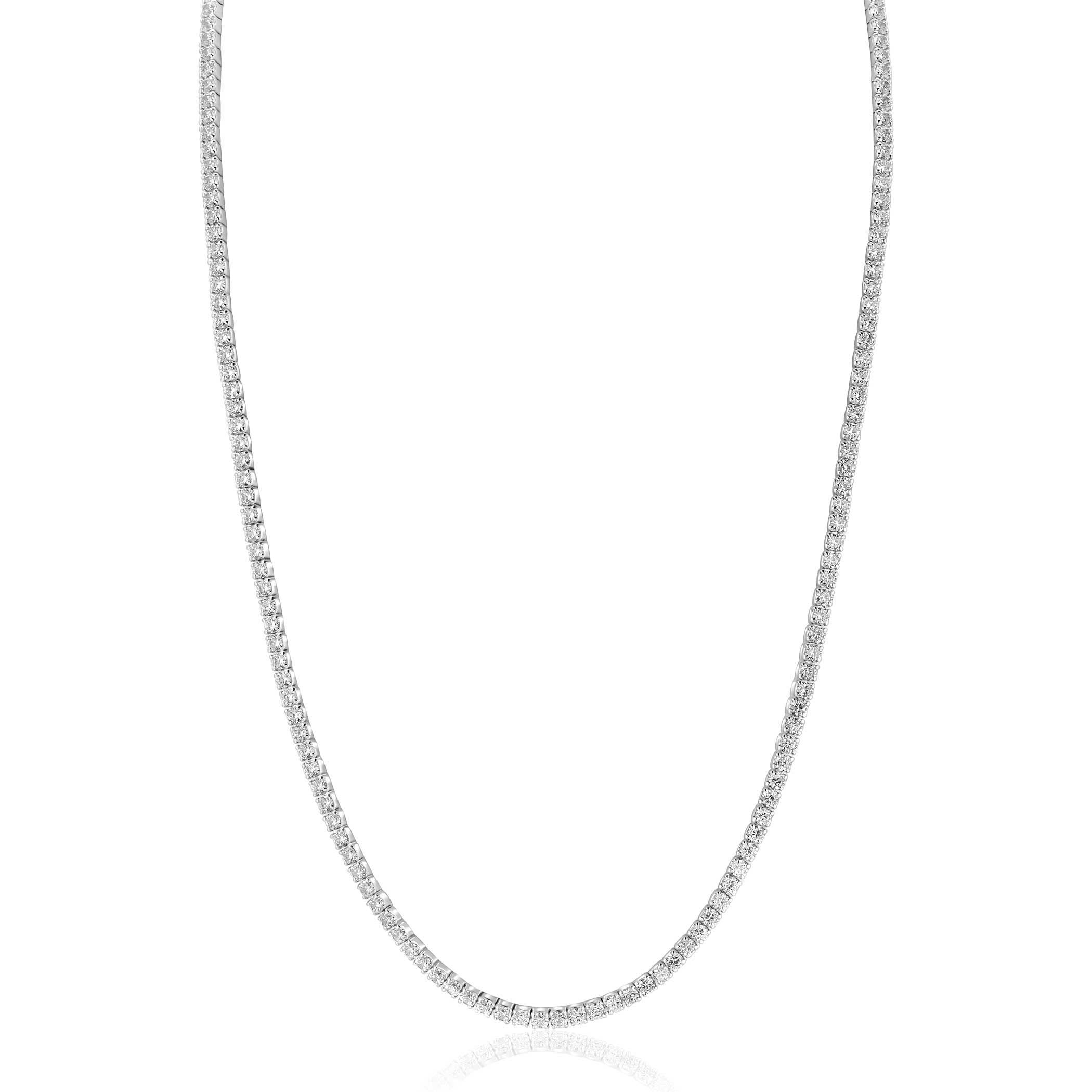 ZINZI zilveren tennis collier 45cm met rijzetting witte zirconia's 2,3mm breed ZIC2795