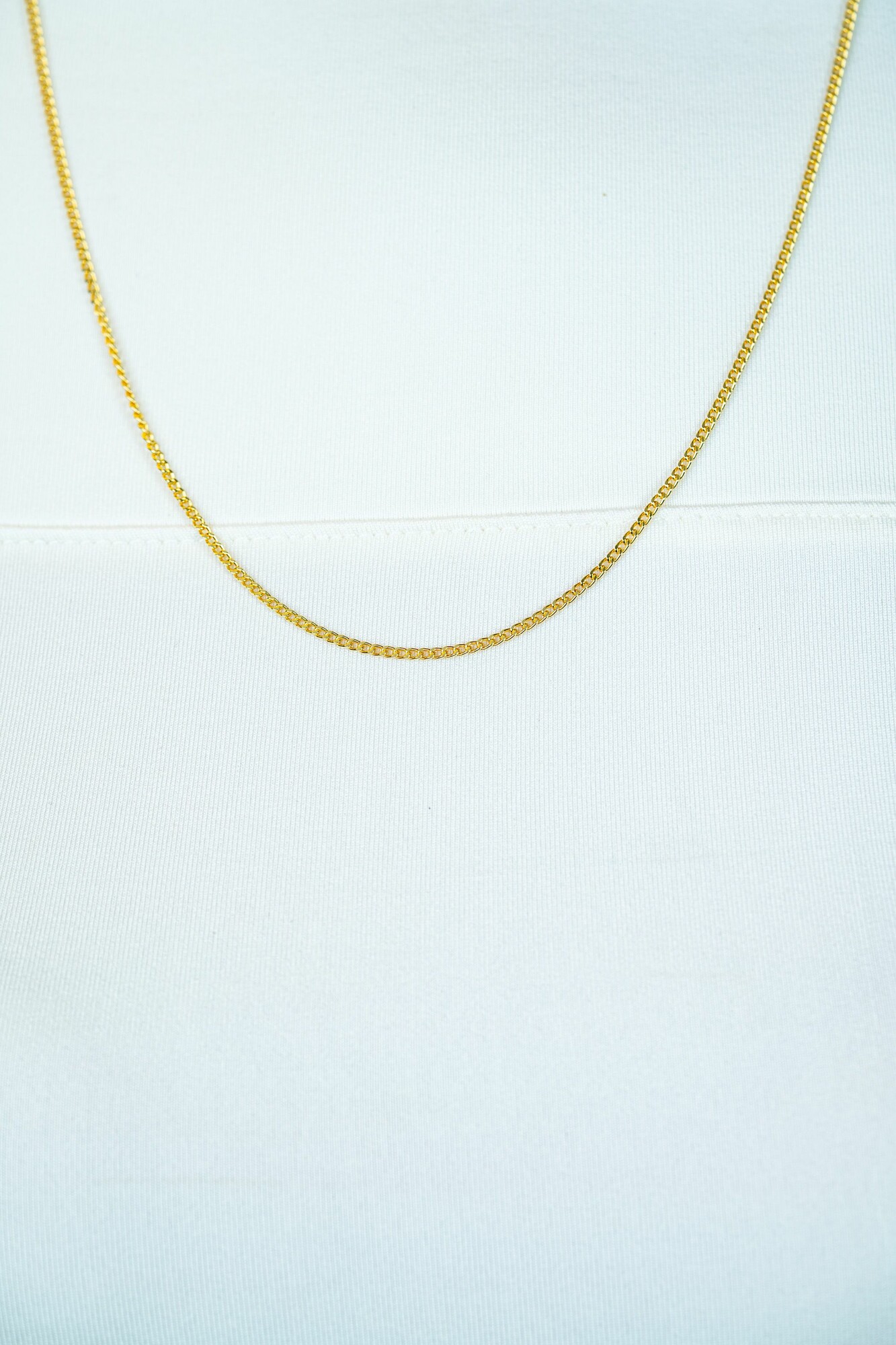 80cm ZINZI zilveren gourmet ketting gold plated. ZILC-G80G
