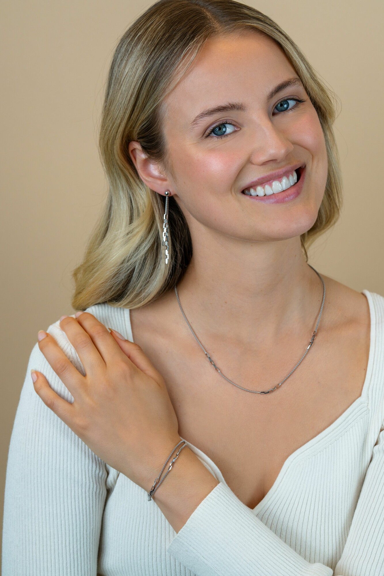 ZINZI zilveren multi-look armband (5,5mm breed) met popcornschakel en paperclip-schakels ZIA2709