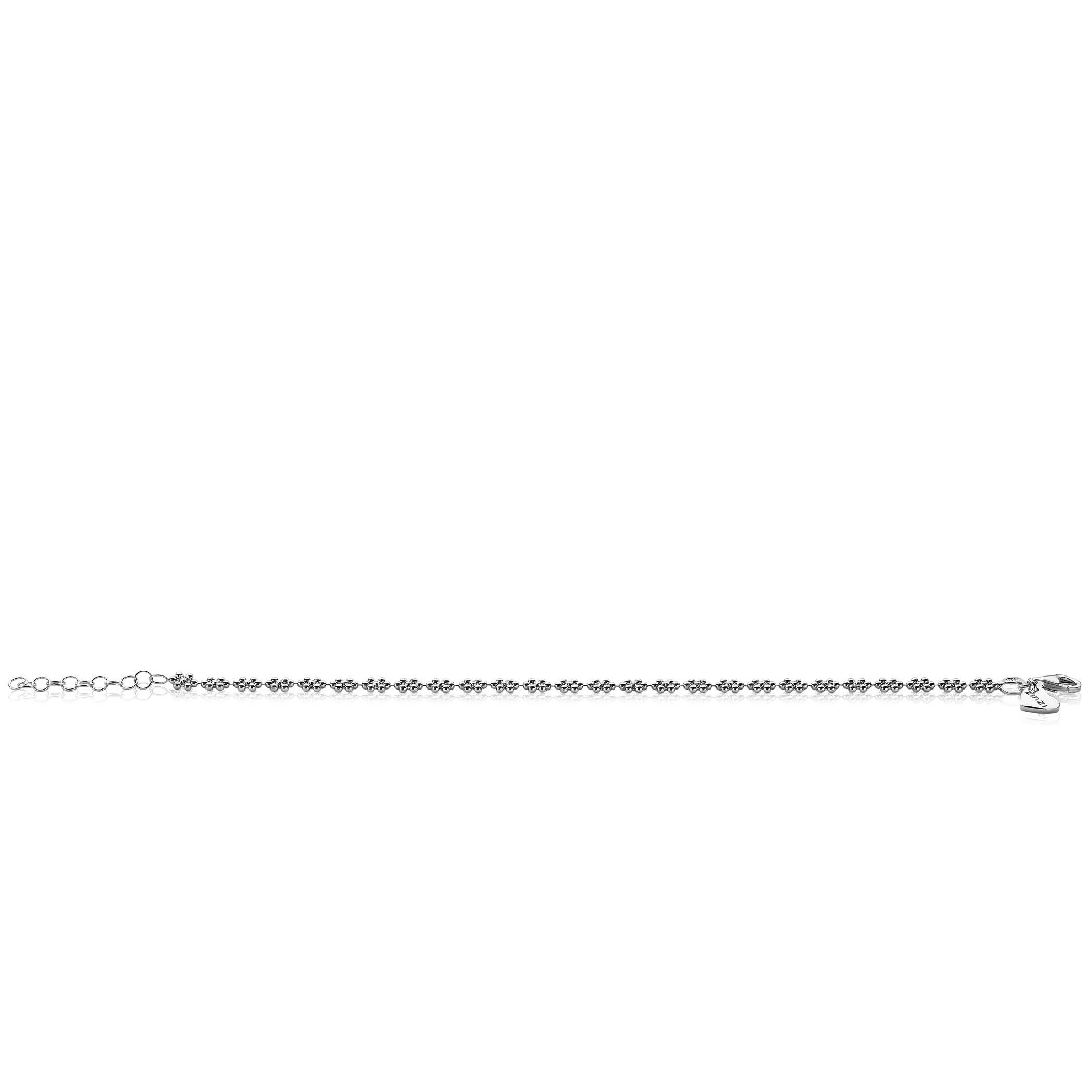 ZINZI zilveren fantasie armband bolletjes bloemvorm 17-20cm ZIA2184