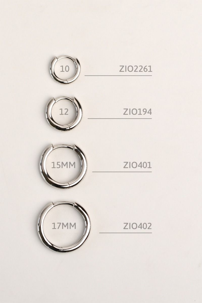 ZINZI zilveren luxe oorringen glad 10x2mm ZIO2261