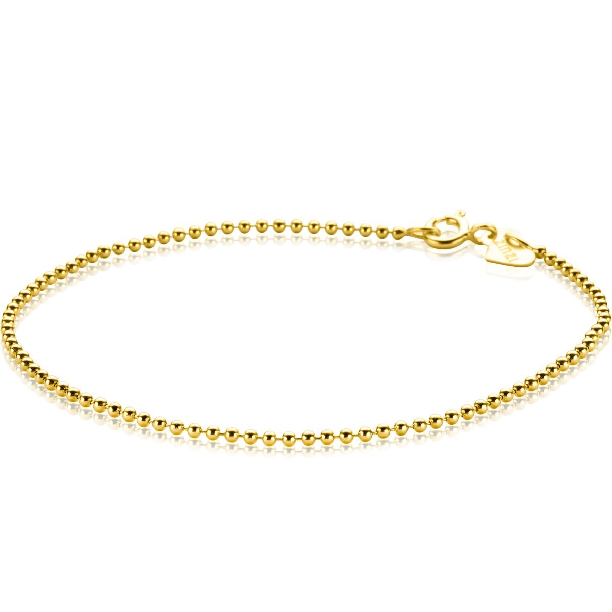 ZINZI Gold 14 karaat gouden bolletjes armband 1,3mm breed ZGA292