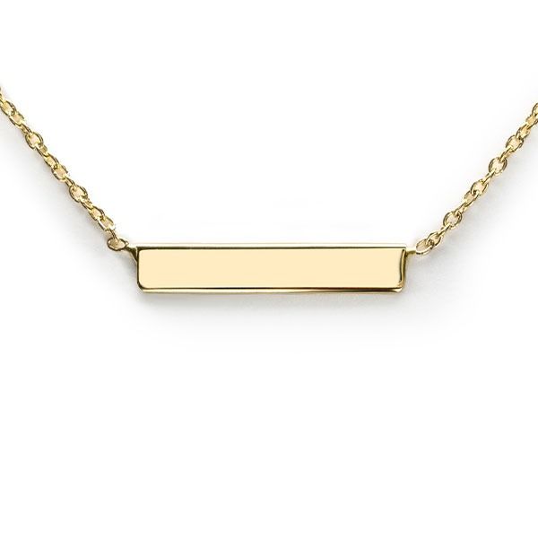 ZINZI Gold 14 karaat gouden collier plaatje glad 42cm ZGC176