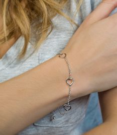 Zinzi set van 2 zilveren armbanden hart 17-20cm ZIA1188-SET