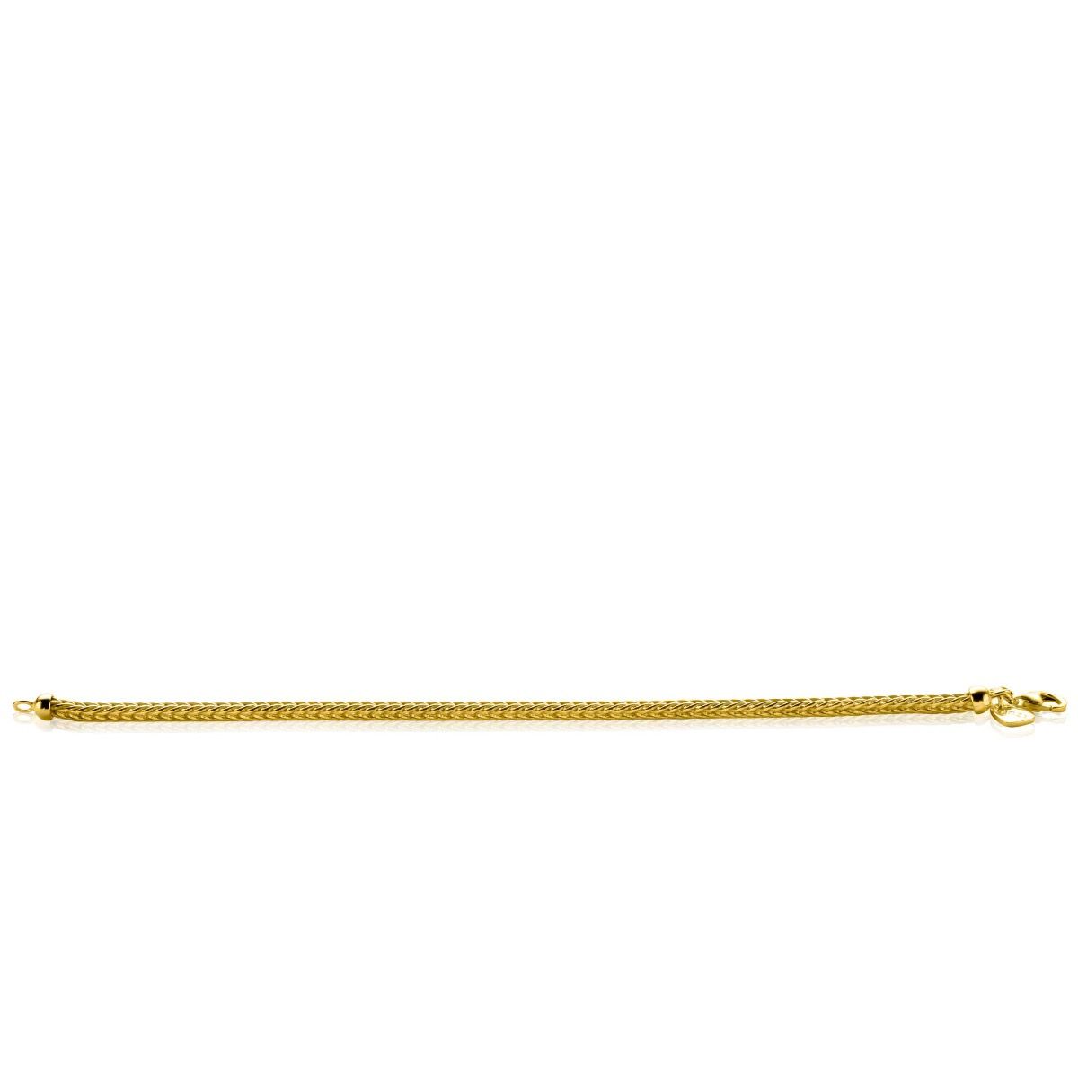 ZINZI zilveren schakelarmband geel verguld vossenstaart 2.5mm breed 19cm ZIA1287G